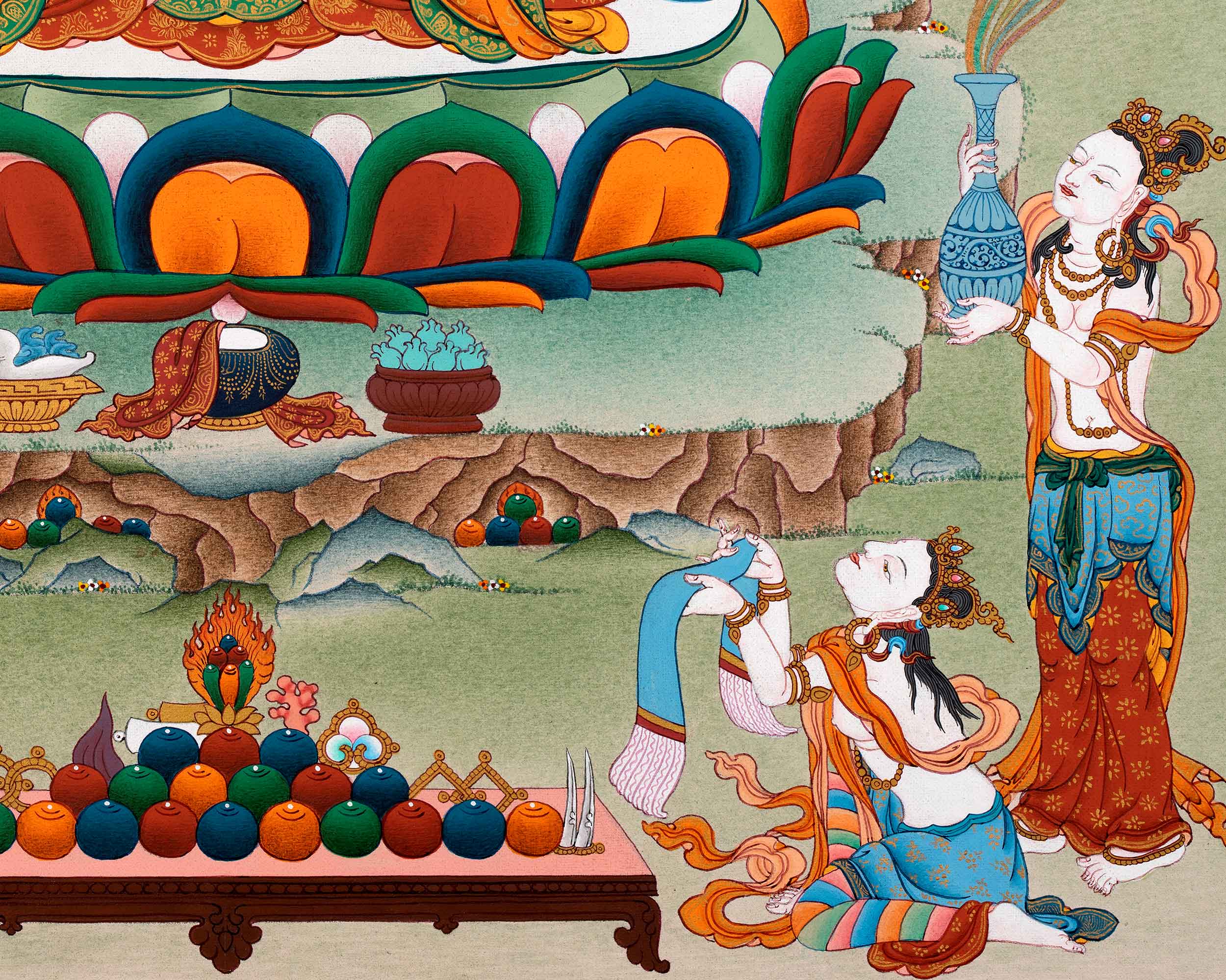 Buddhist Avalokiteshvara Thangka | Traditional Hand Painted Artwork