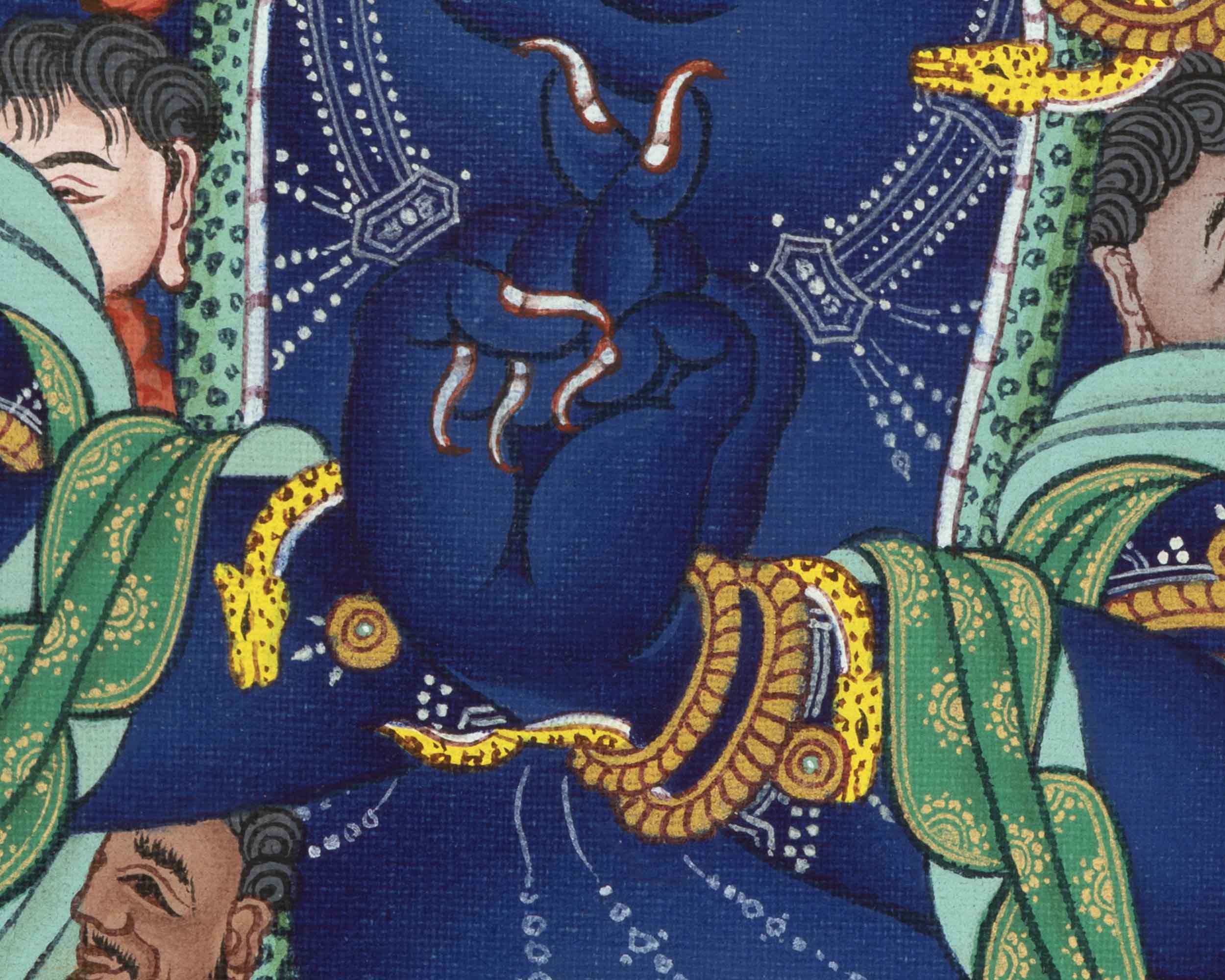 Vajrapani Buddha Thangka Print For Mindfulness | Giclee Print As Living Room Decor