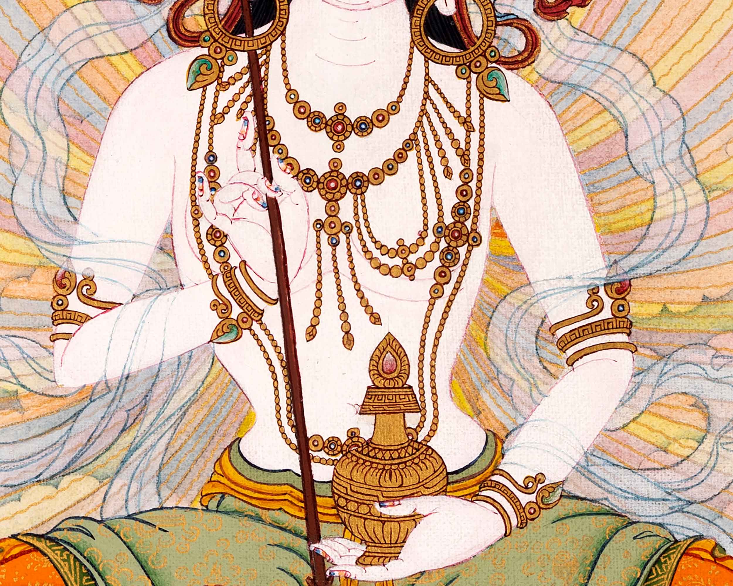 Dakini Mandarva Thangka | Mother Bodhisattva Himalayan Buddhist Deity