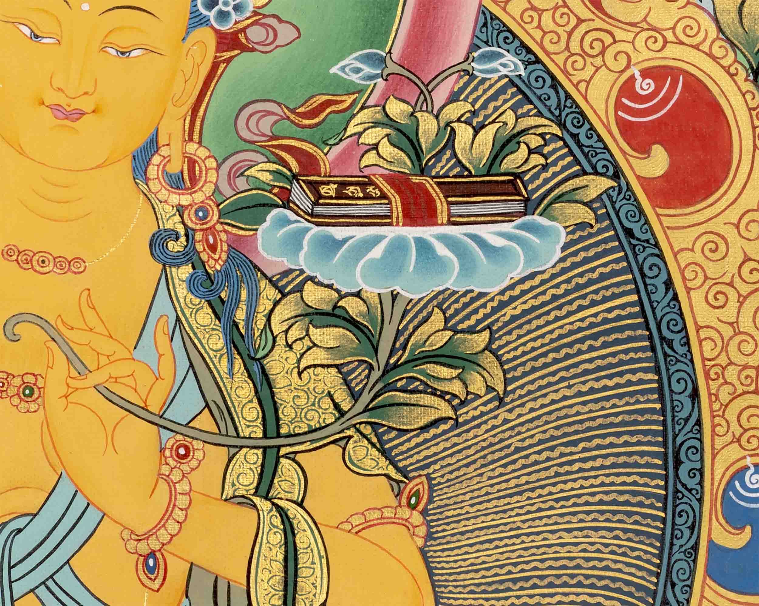Hand Painted Manjushree Bodhisattva Thangka | Traditional Buddhist Art