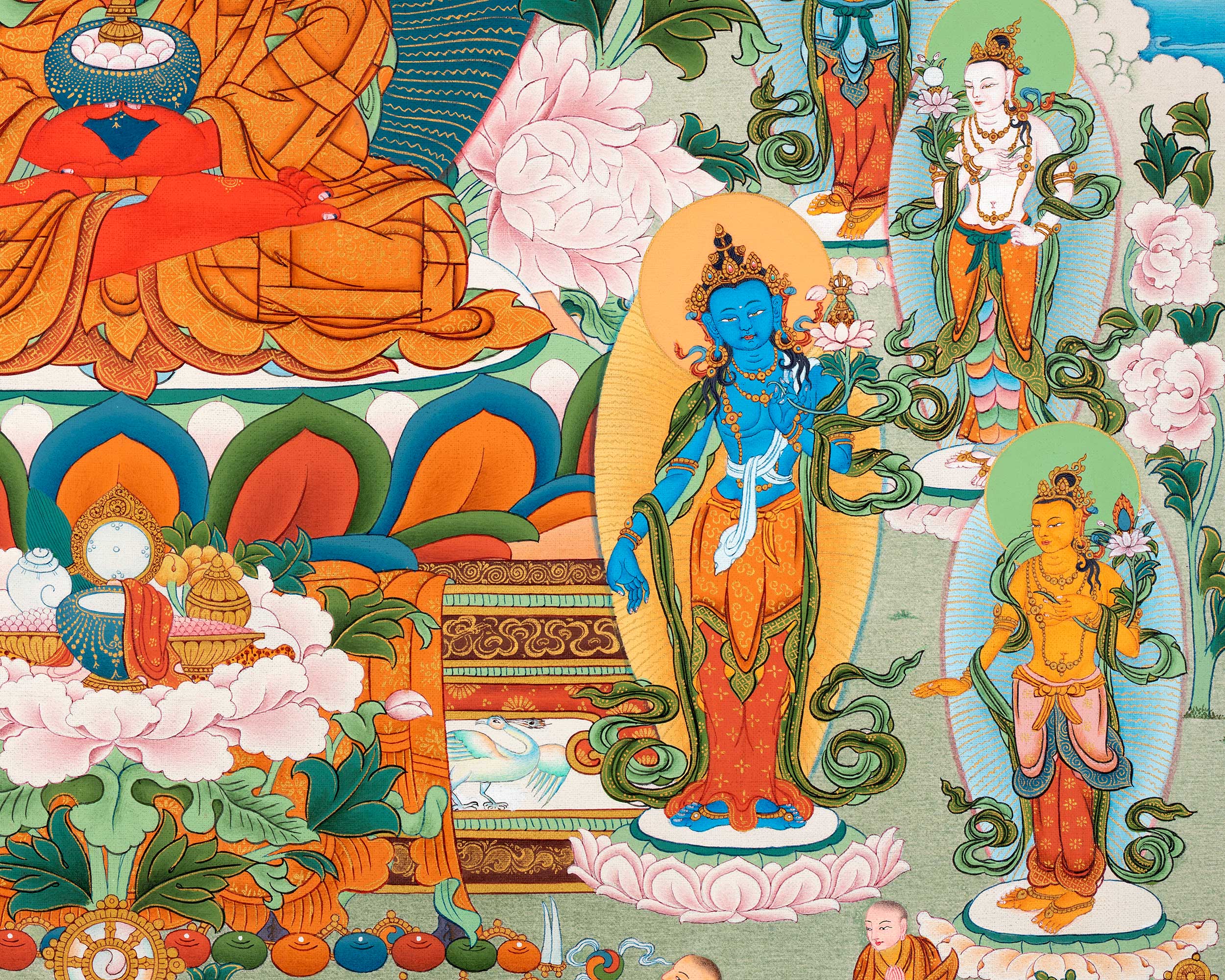 Buddha Amitabha Canvas Thangka Print | Pure Land | High-Quality Giclee Canvas