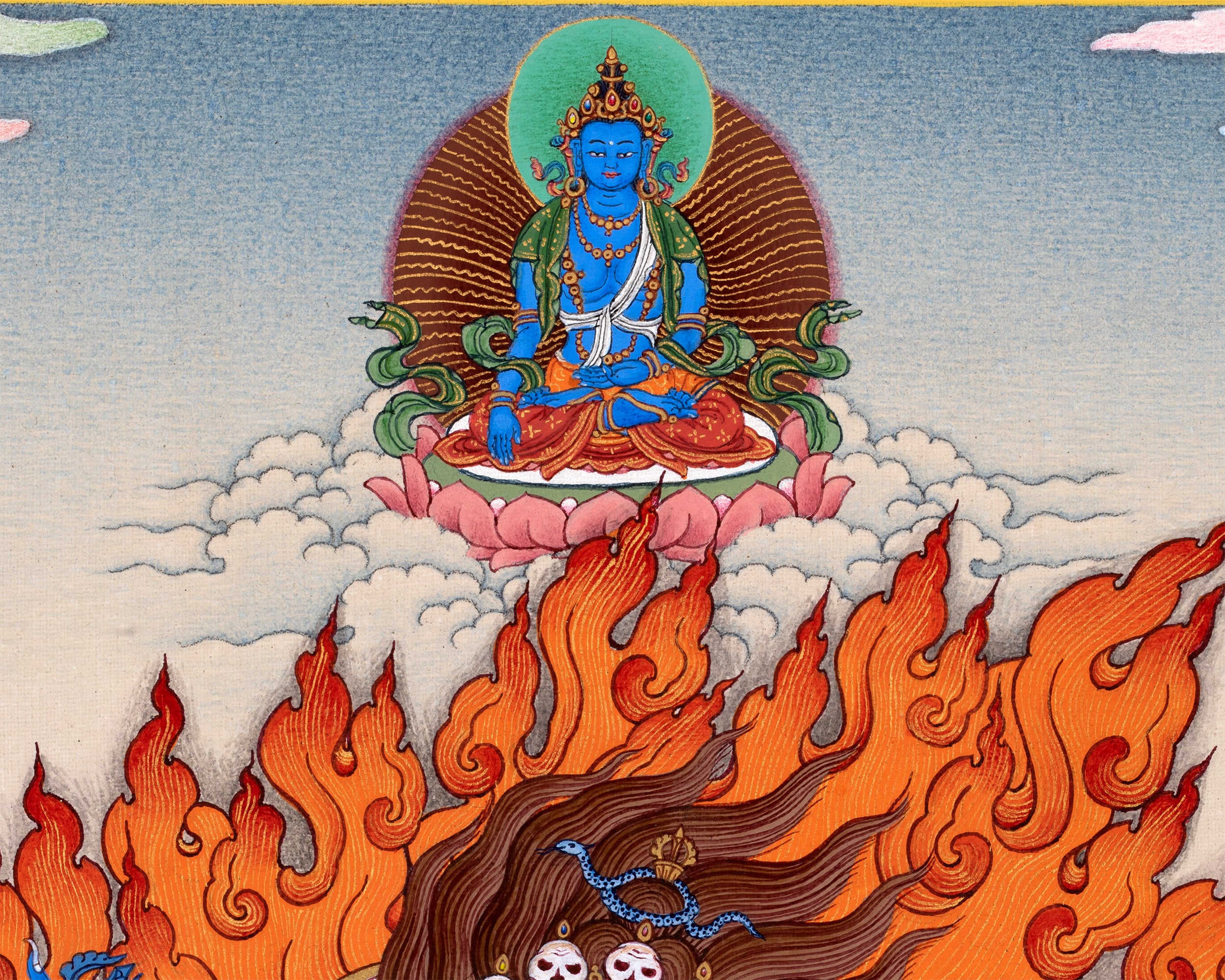Sakya Vajrapani | Bhutadamara | Hand Painted Tibetan Art in Natural Stone Colors