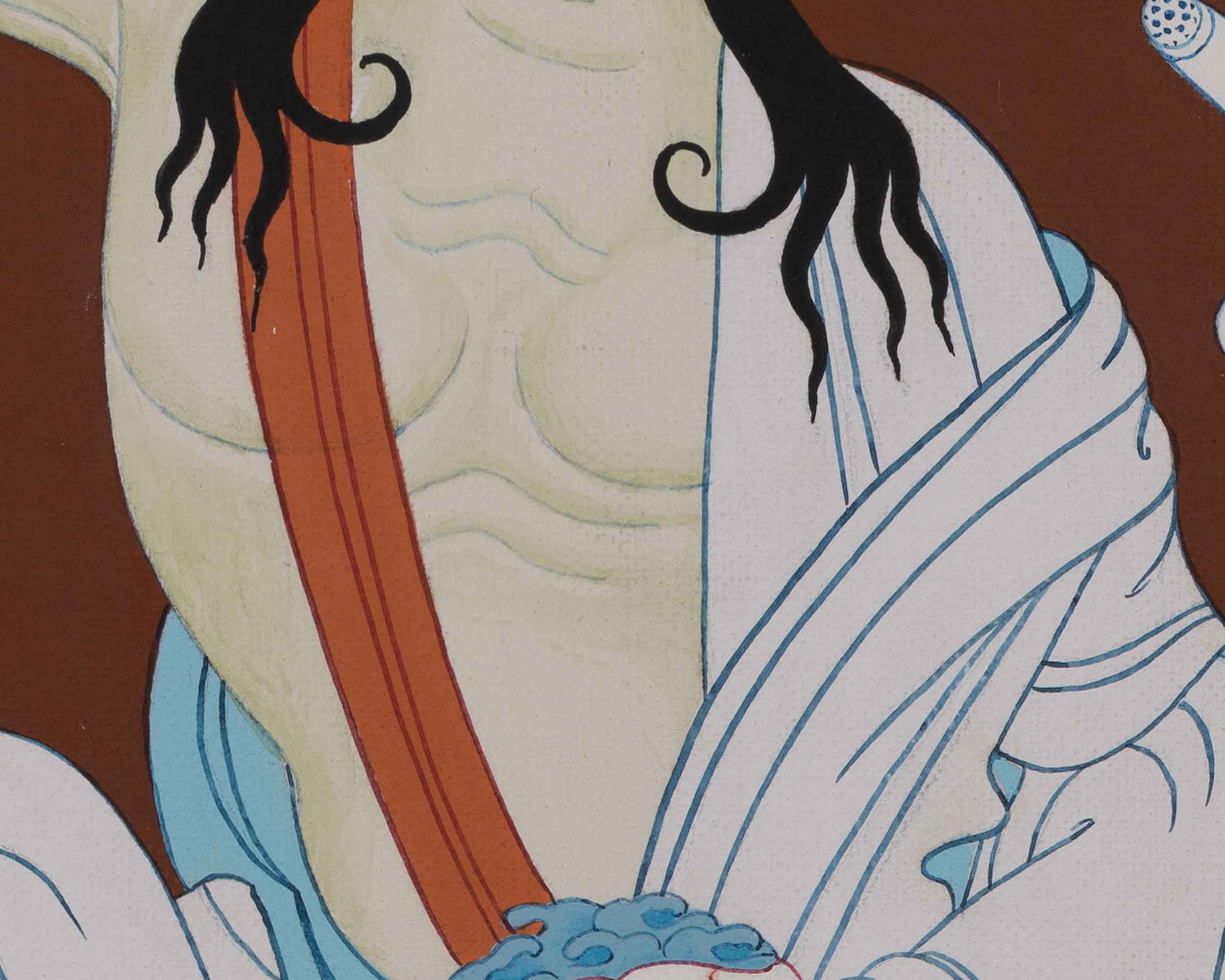 Jetsun Milarepa Hand-Painted Thangka Art | Tibetan Buddhist Master Art For Daily Practice