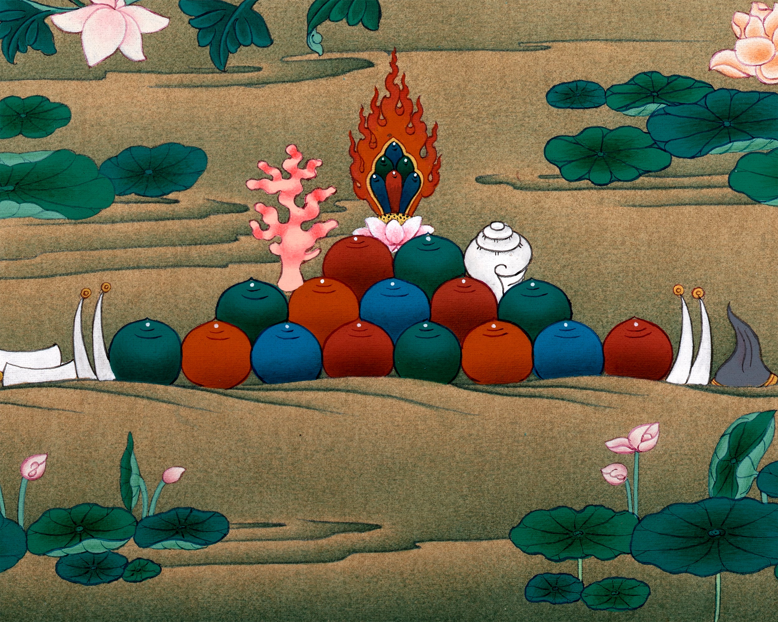 Green Tara Thangka, Traditional Karma Gadri Thangka