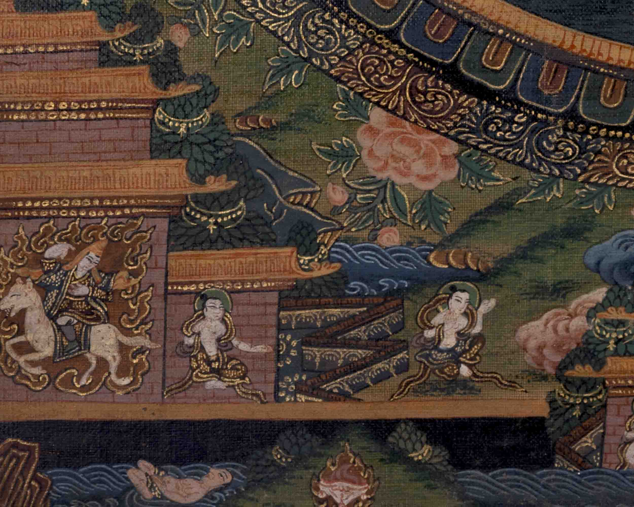 Green Tara Mandala Thangka | Traditional Tibetan Painting | Wall Decors