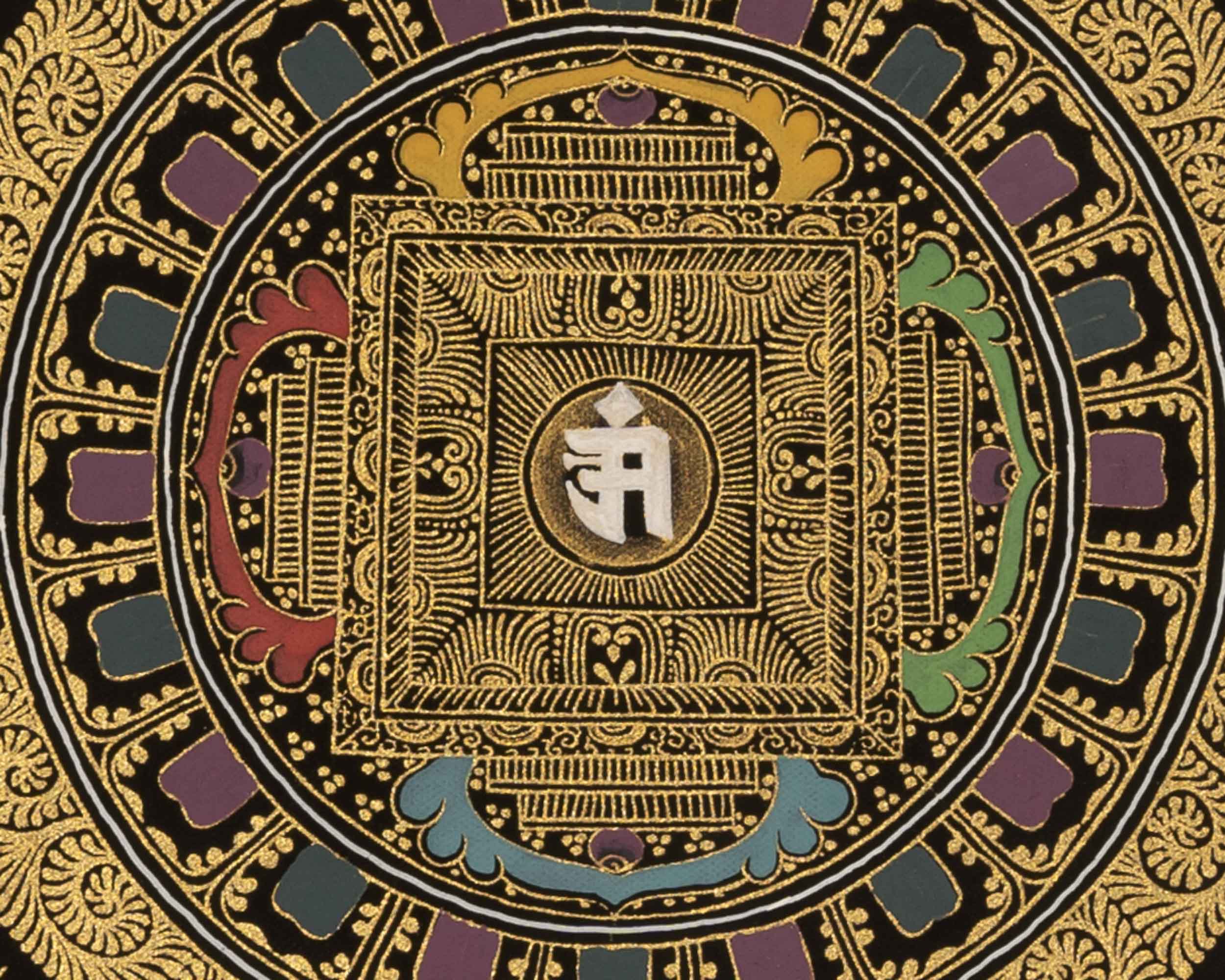 Om Mandala Thangka | Traditional Buddhist Artwork | Wall Decoration