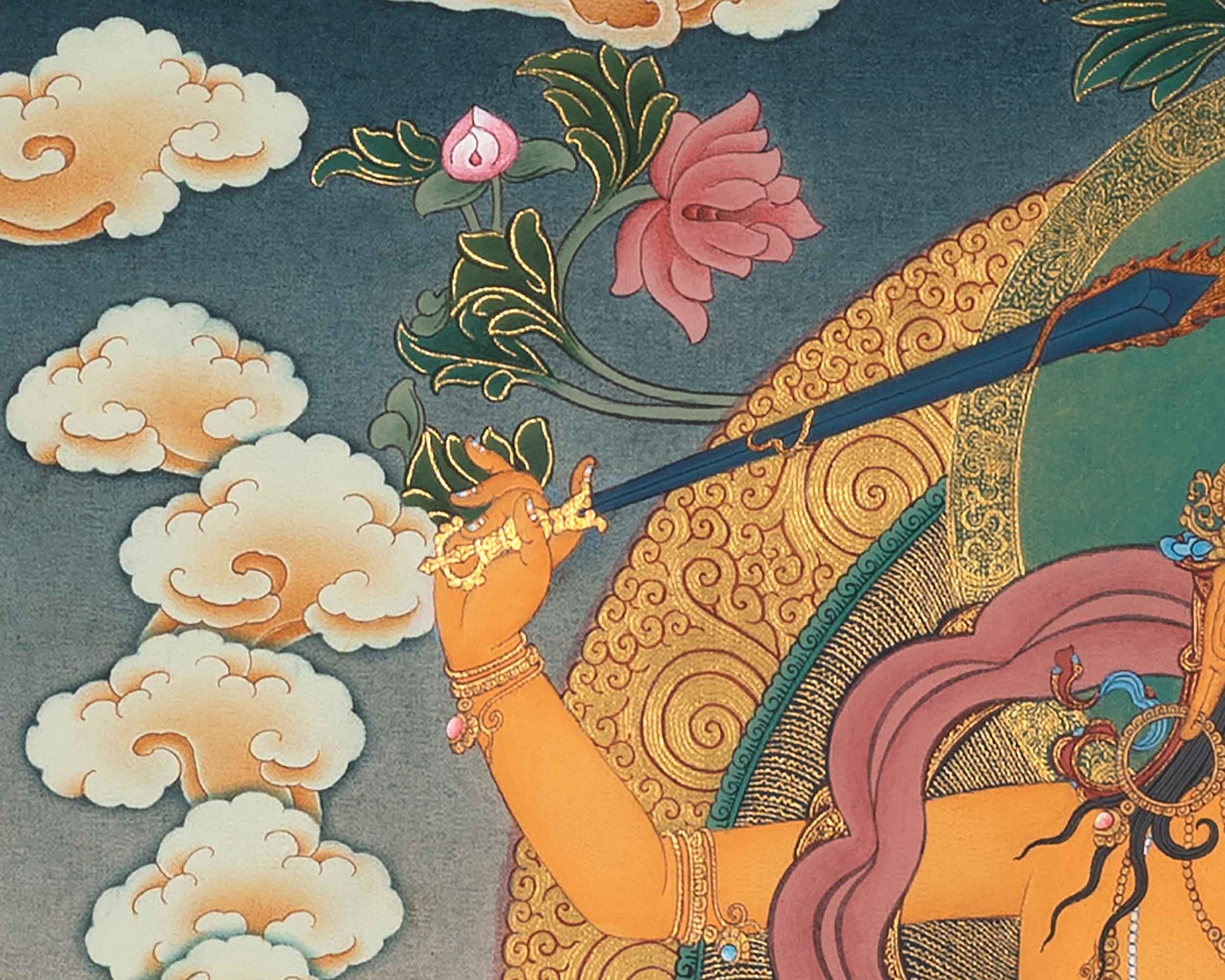 Manjushri Bodhisattva Thangka Painting, Bodhisattva Of Wisdom