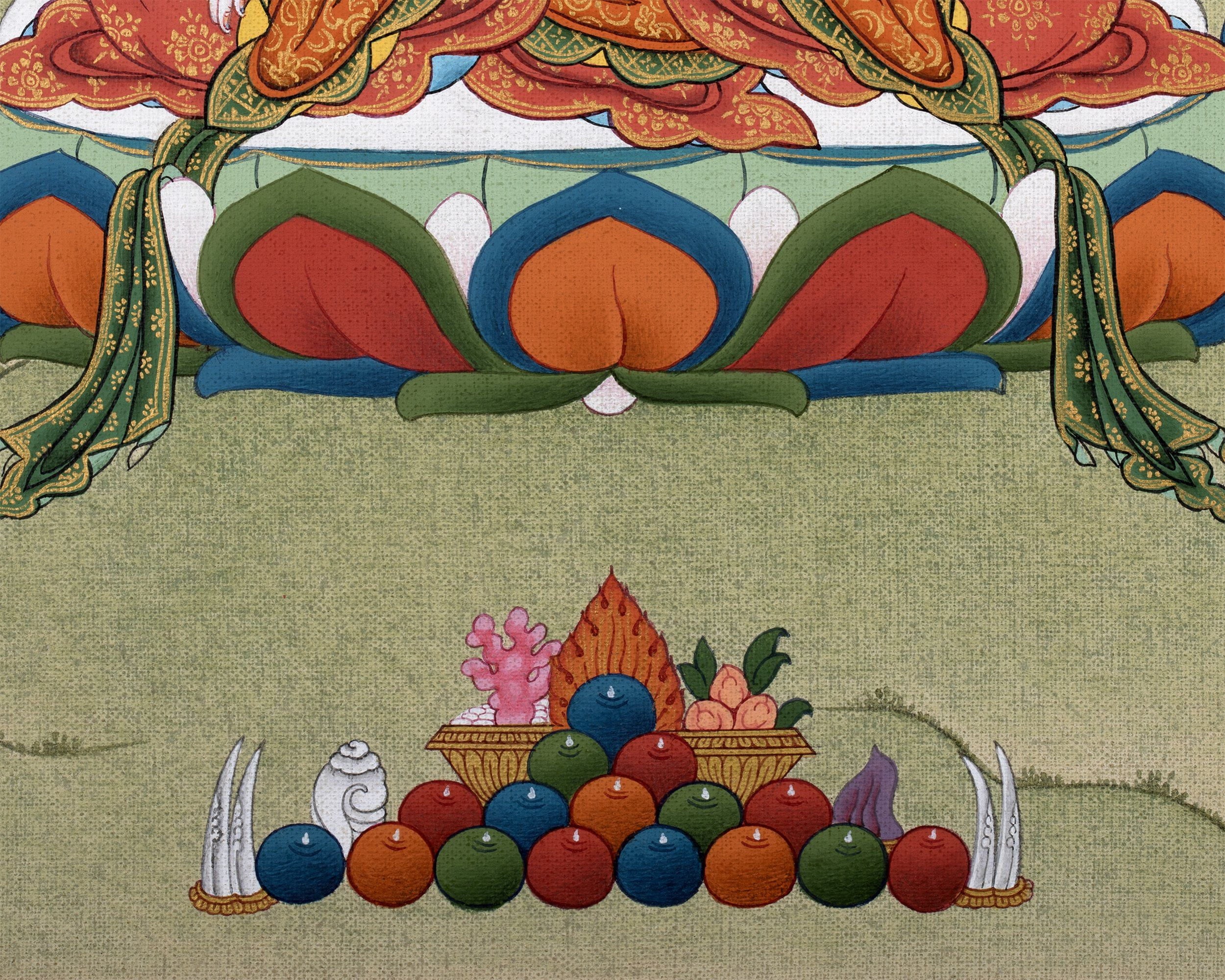 White Tara Thangka | Hand-Painted Drolma Painting | Female Bodhisattva