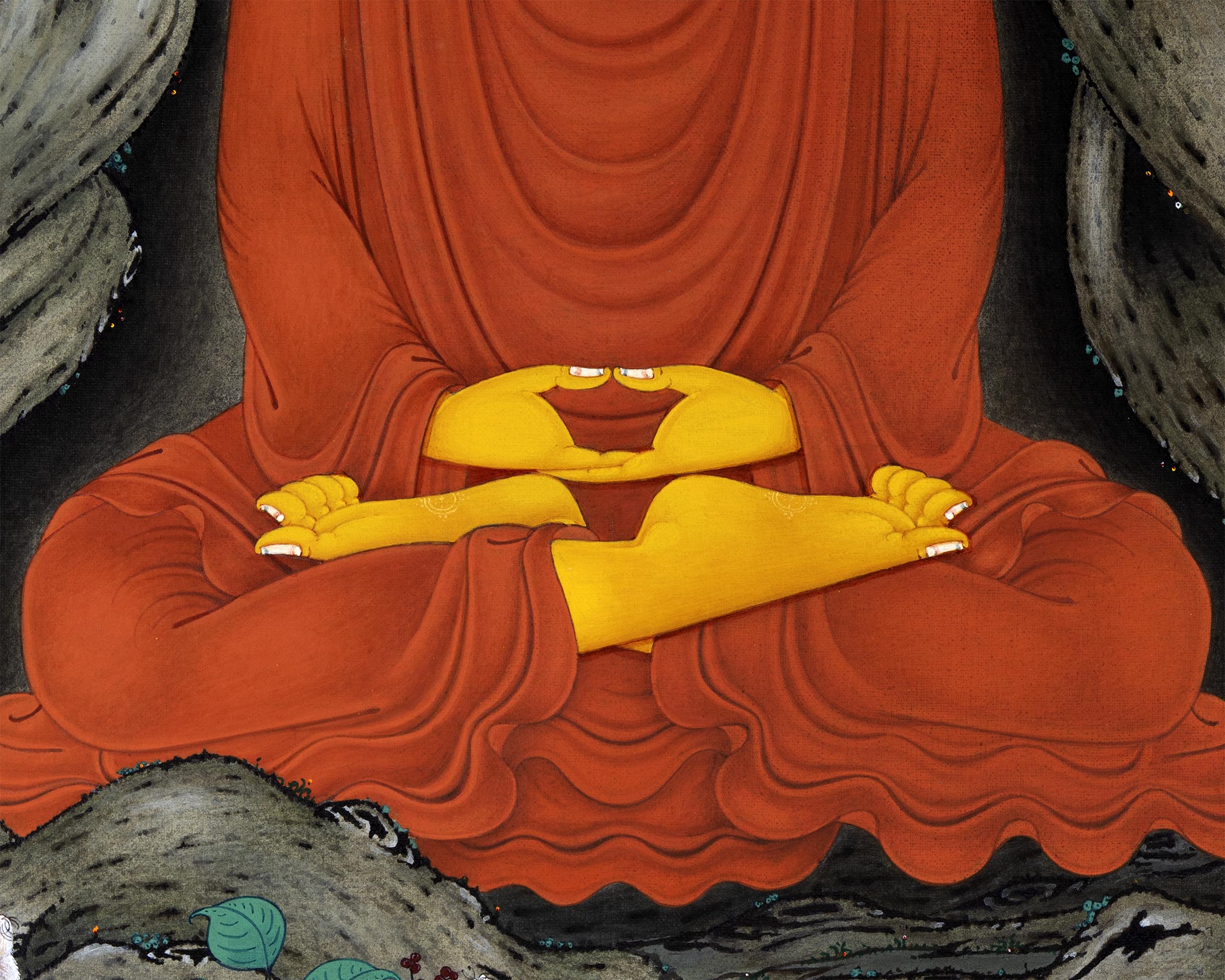 Meditating Shakyamuni | Happy Buddha Art | Buddhism Thangka
