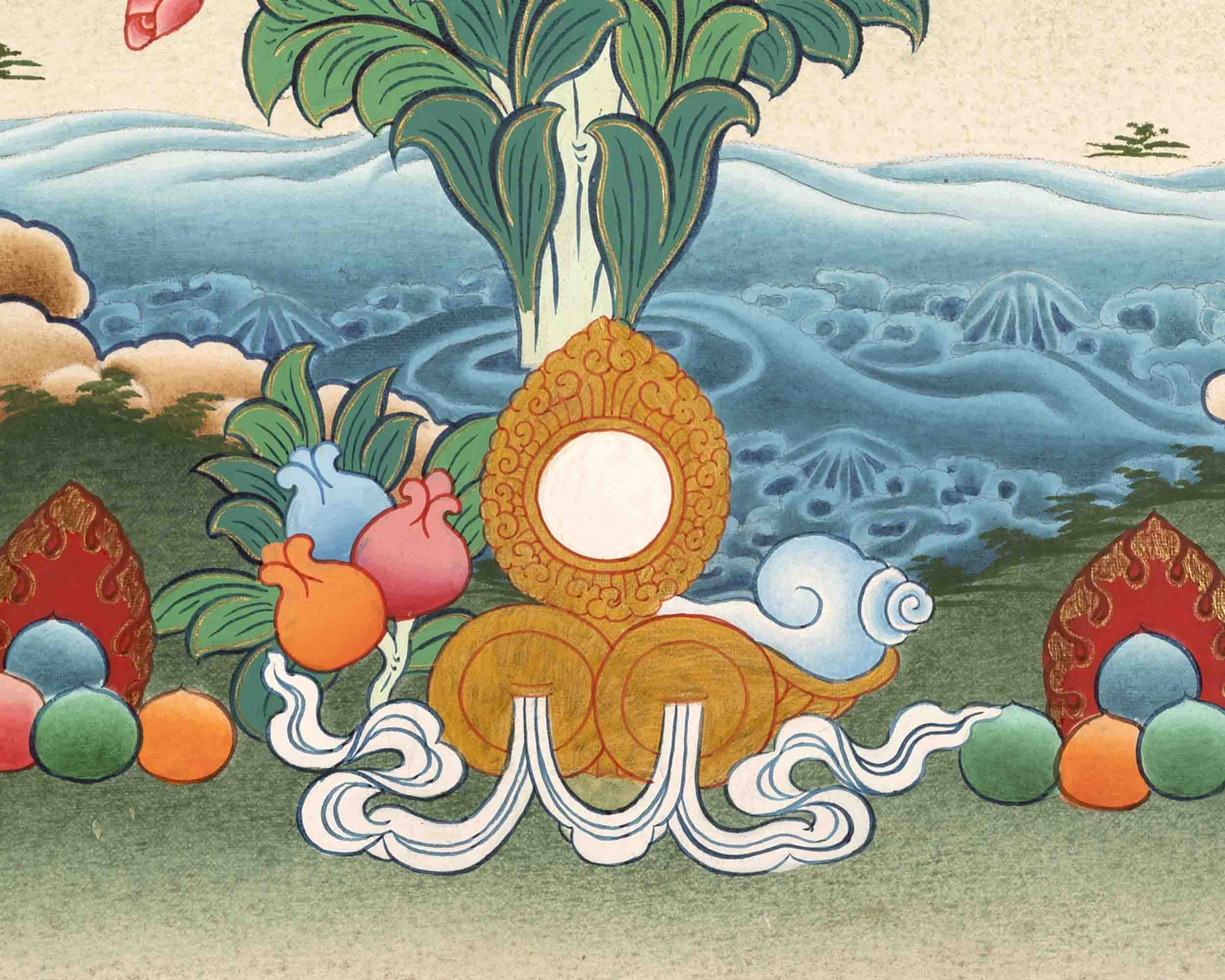 Traditional Green Tara Thangka | Gift For Buddhist | Wall Decors