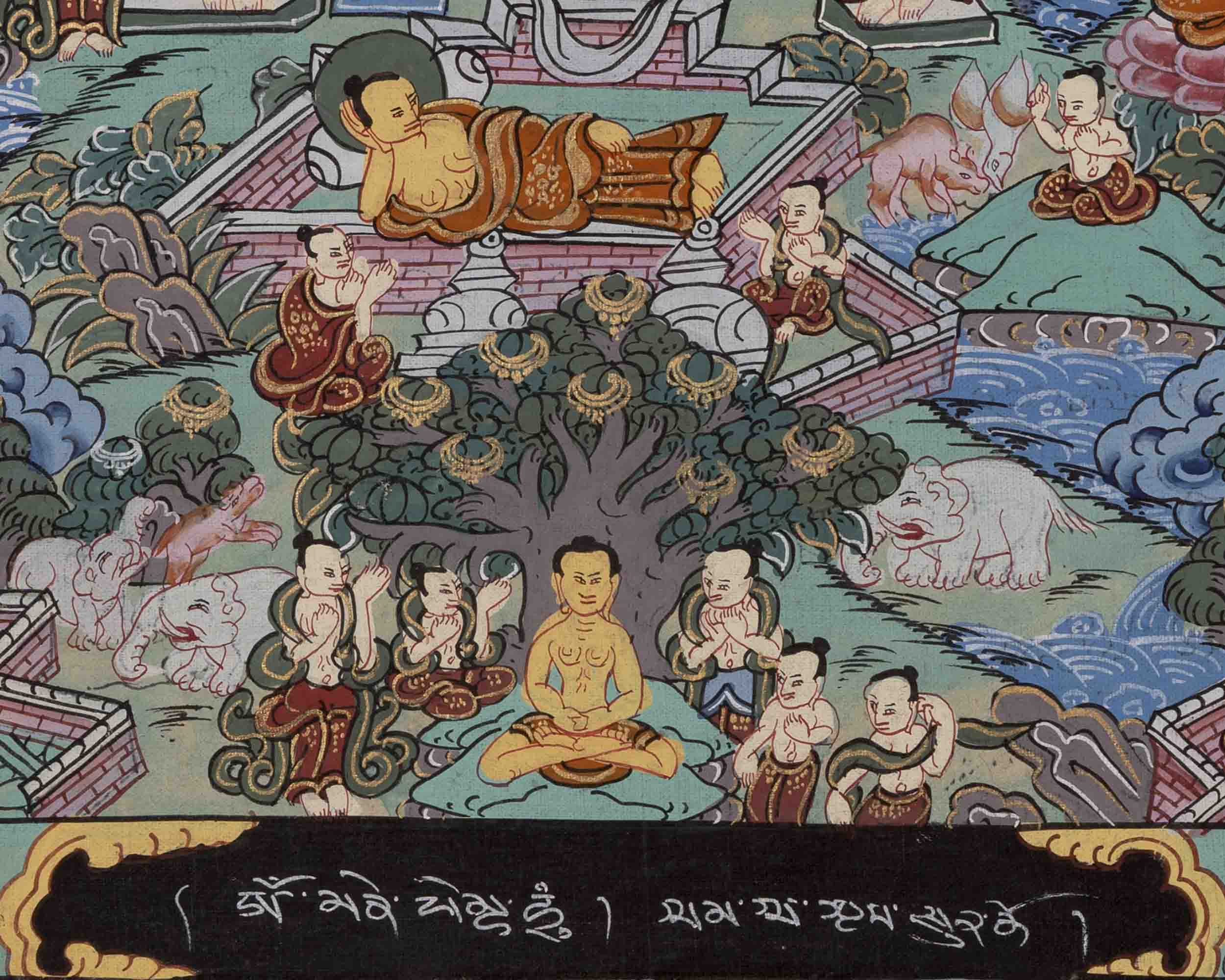Vintage Life Story Of Buddha | Traditional Tibetan Thangka