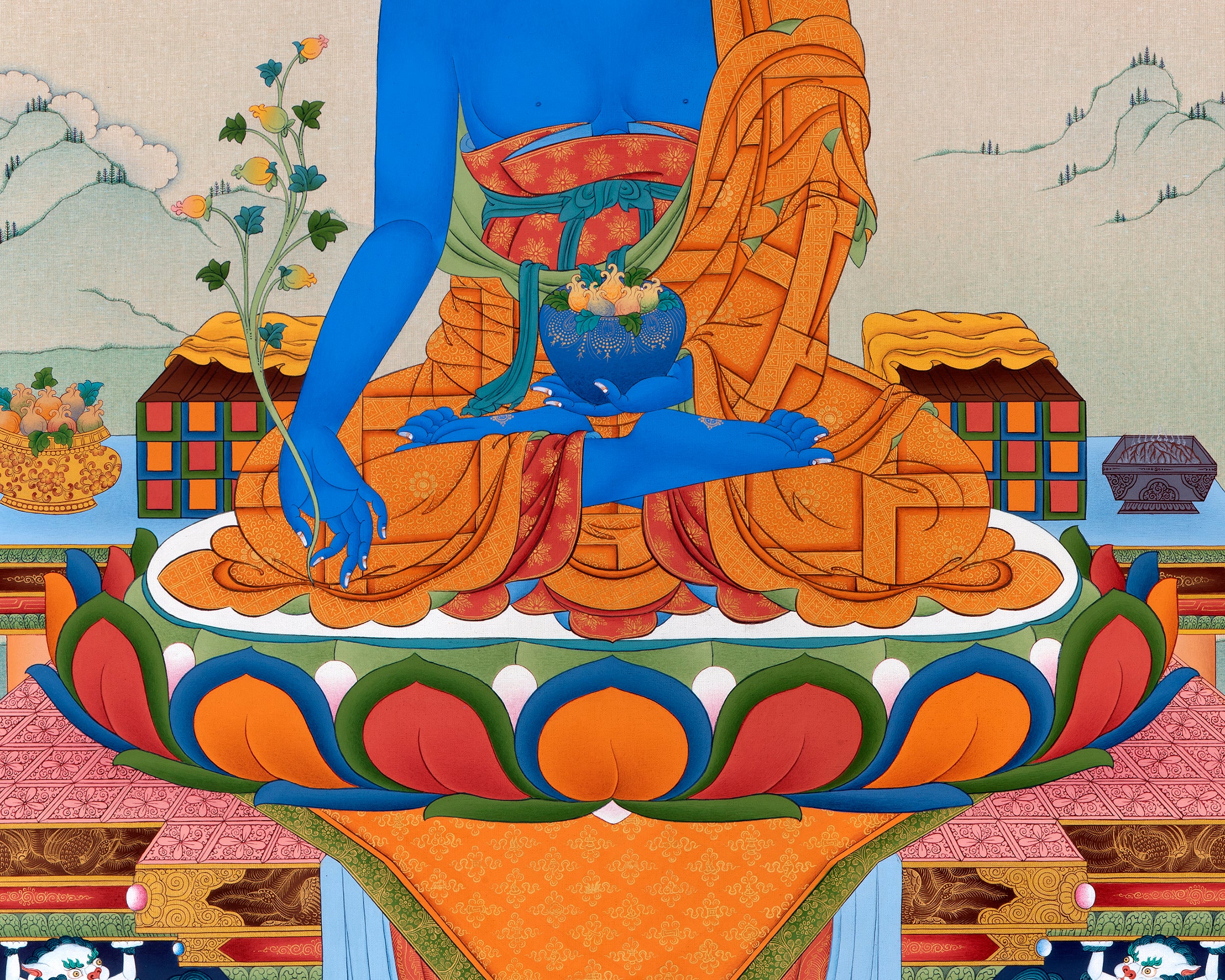 Medicine Buddha Thangka | Hand Painted Tibetan Art