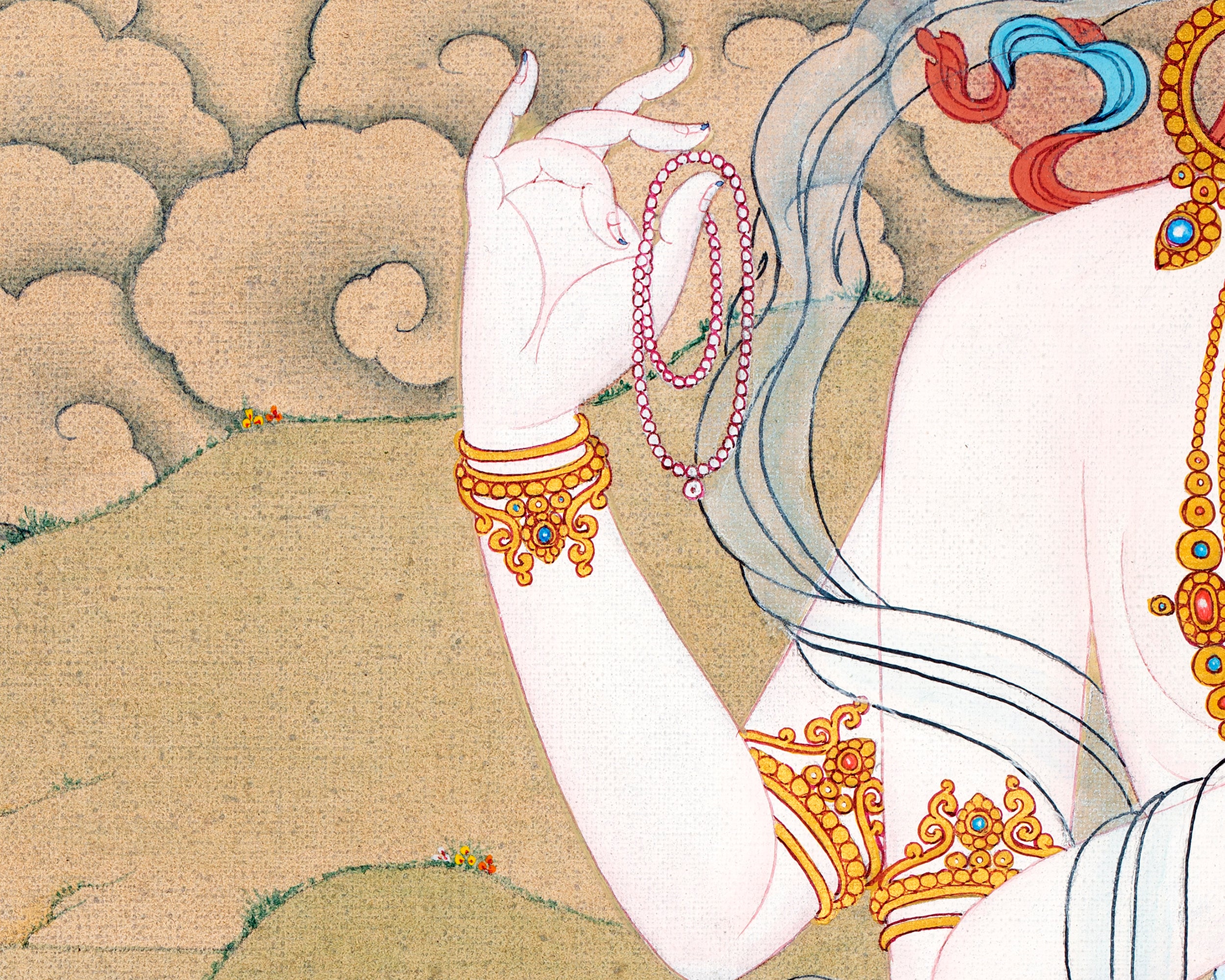 Chenrezig Thangka | Traditional Karma Gadri Thangka | Avalokiteshvara Painting