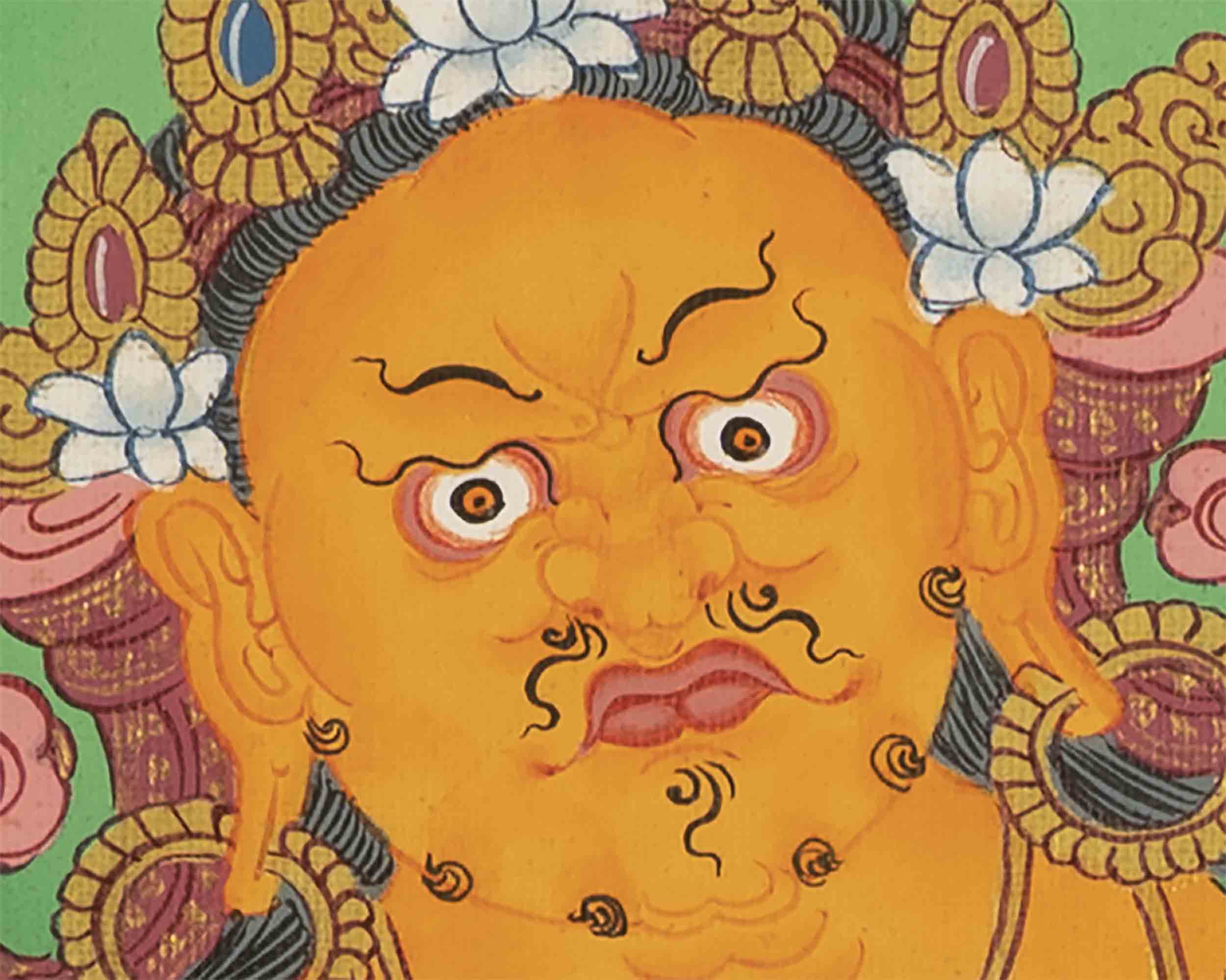 Dzambala Kubera Thangka | Traditional Buddhist Art | Wall Decors