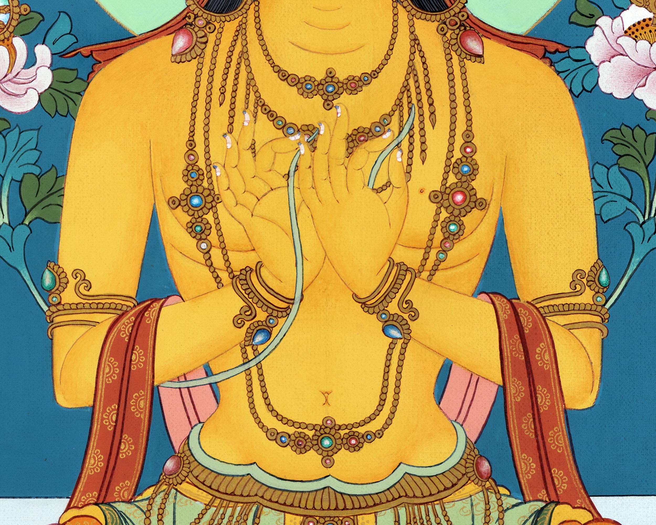 Maitreya Buddha Thangka | Tibetan Bodhisattva Art