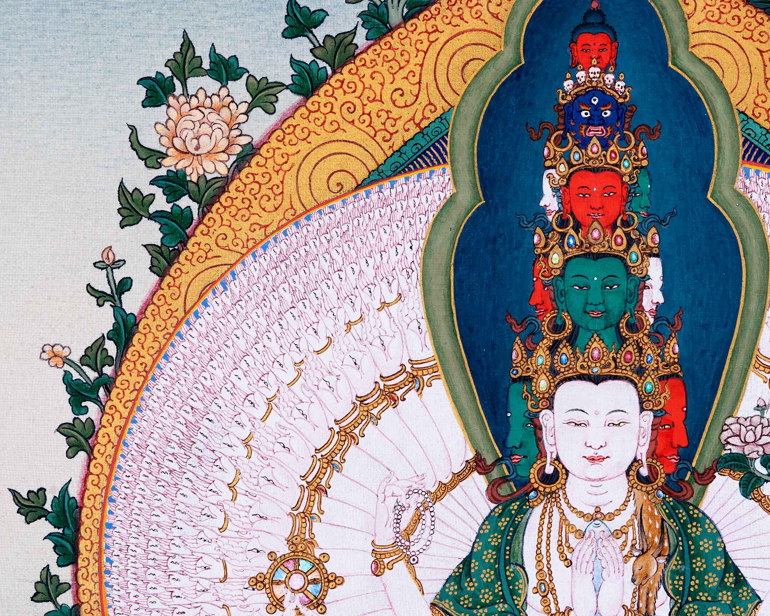 1000 Armed Chenrezig Thangka | Sacred Art for Daily Practice