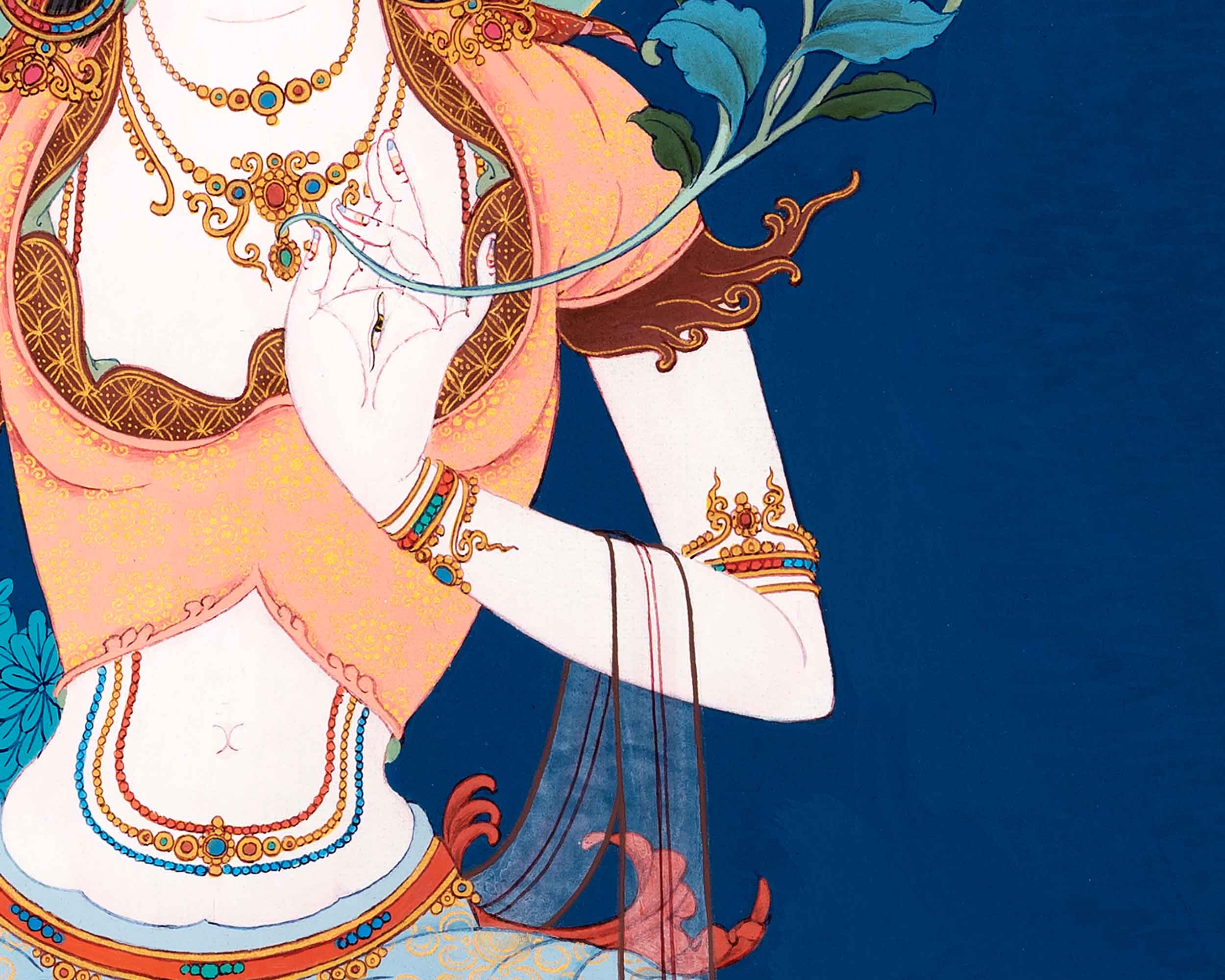 White Tara Art | Tibetan Hand Painted Buddhist Thangka
