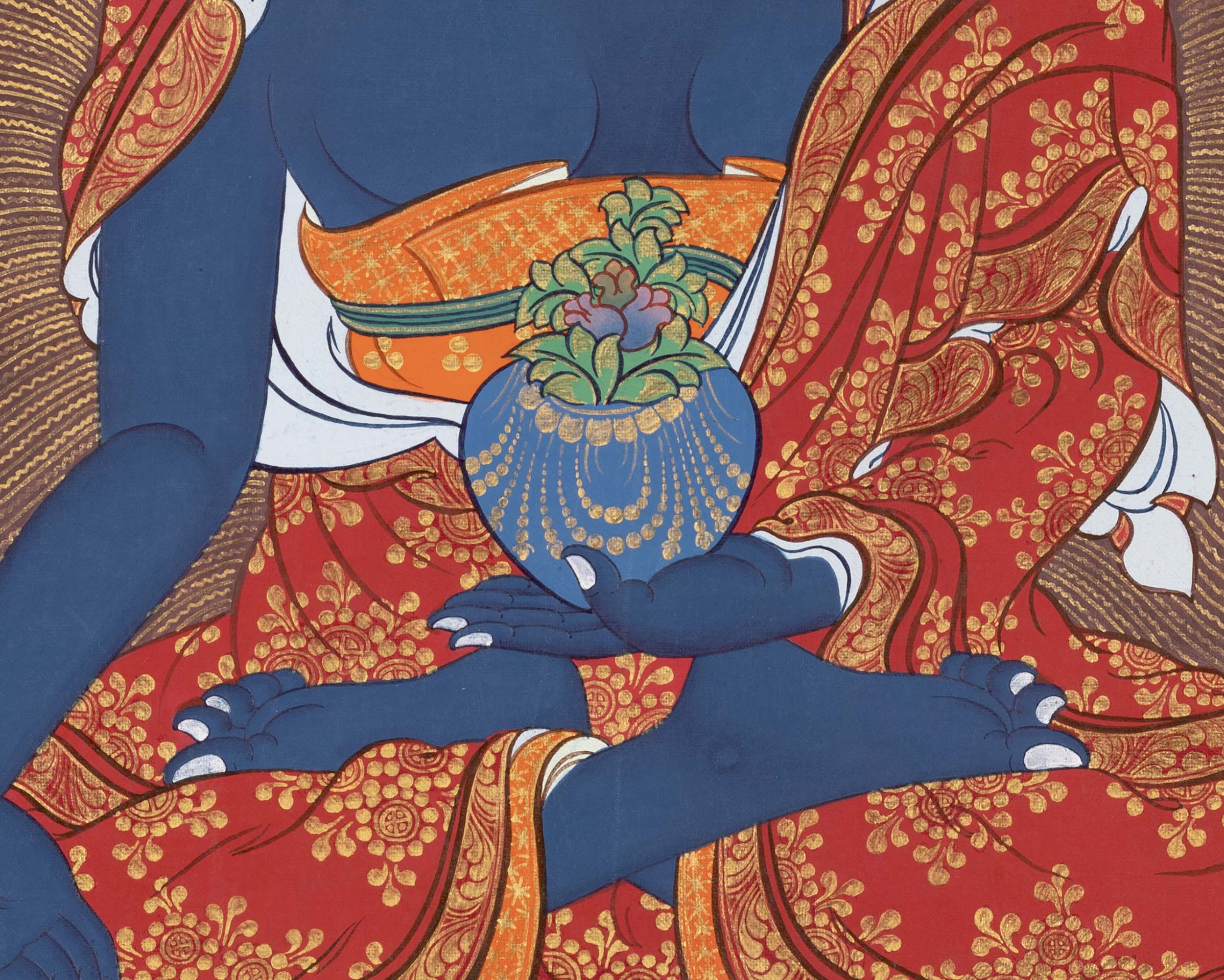 Meditation Medicine Buddha | Original Hand-Painted Healing Thangka