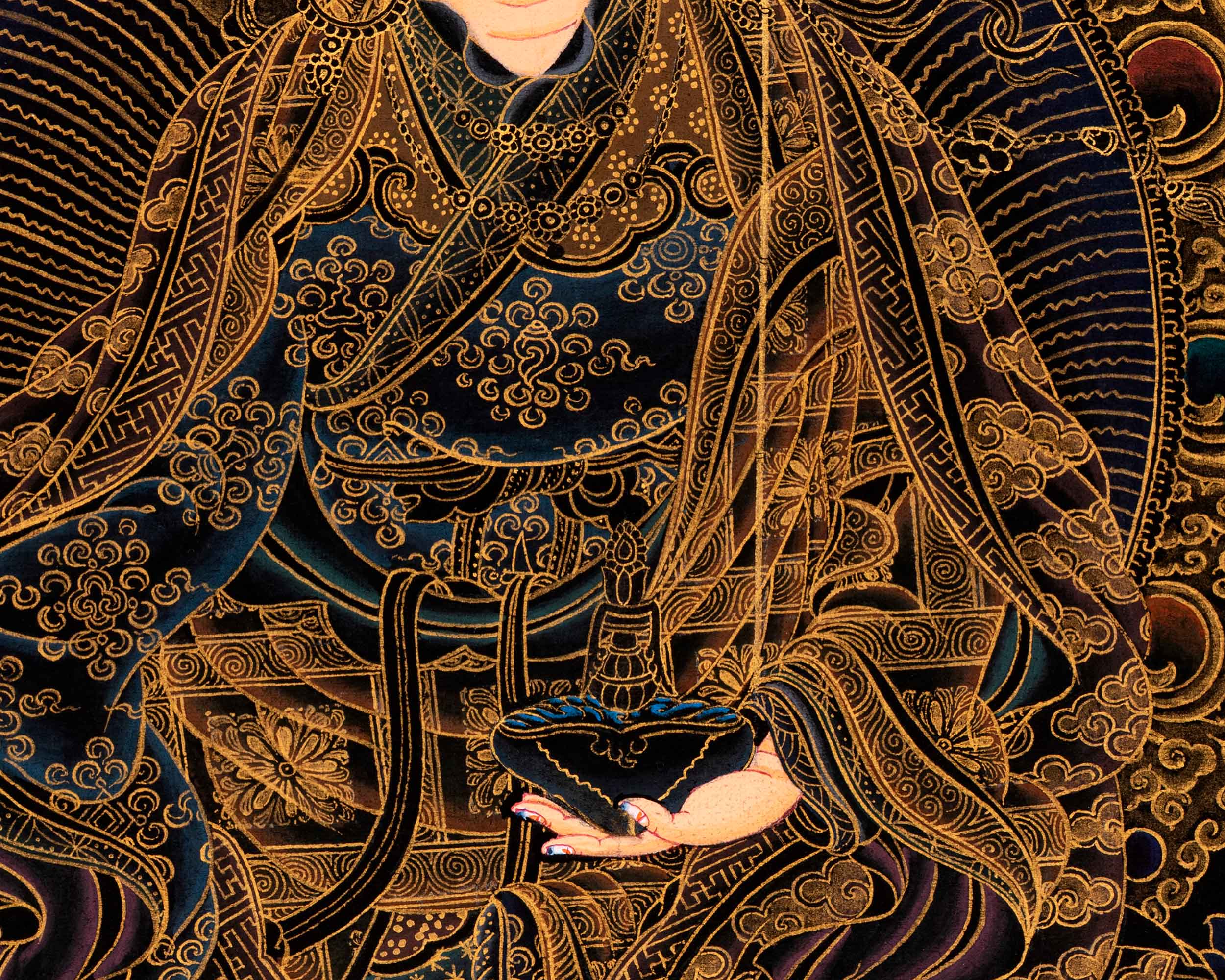 Guru Rinpoche Prayer Thangka | Himalayan Buddhist Sacred Art