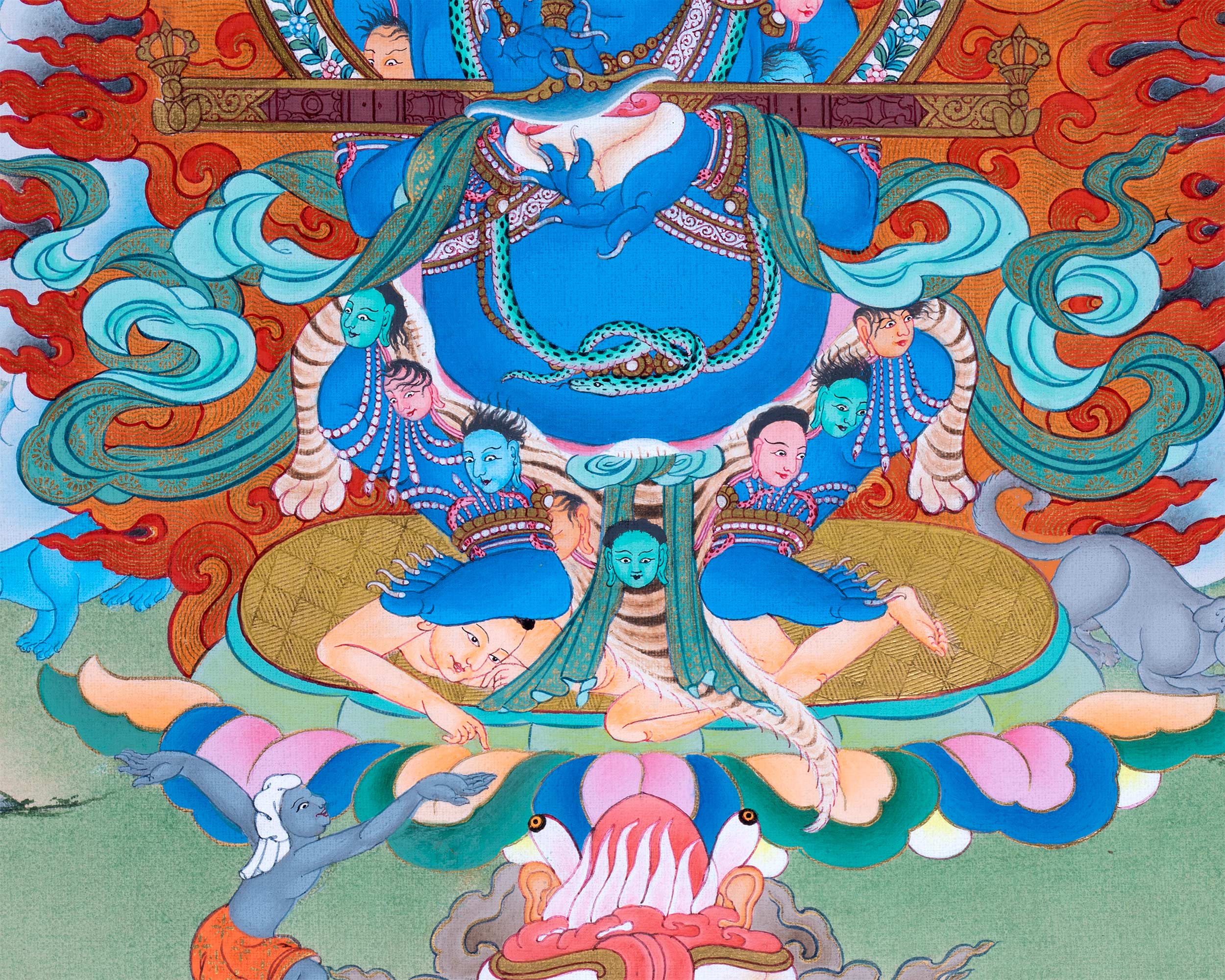 Tibetan Art of Sakya Mahakala | Dharmapala Thangka Painting