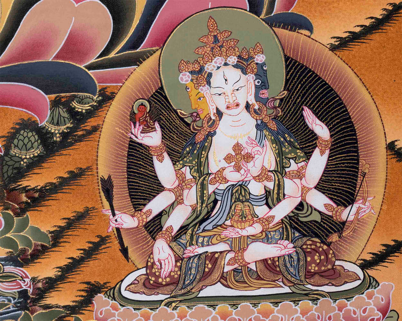 Buddha Amitayus Painted Thangka | Handmade Thangka Painting
