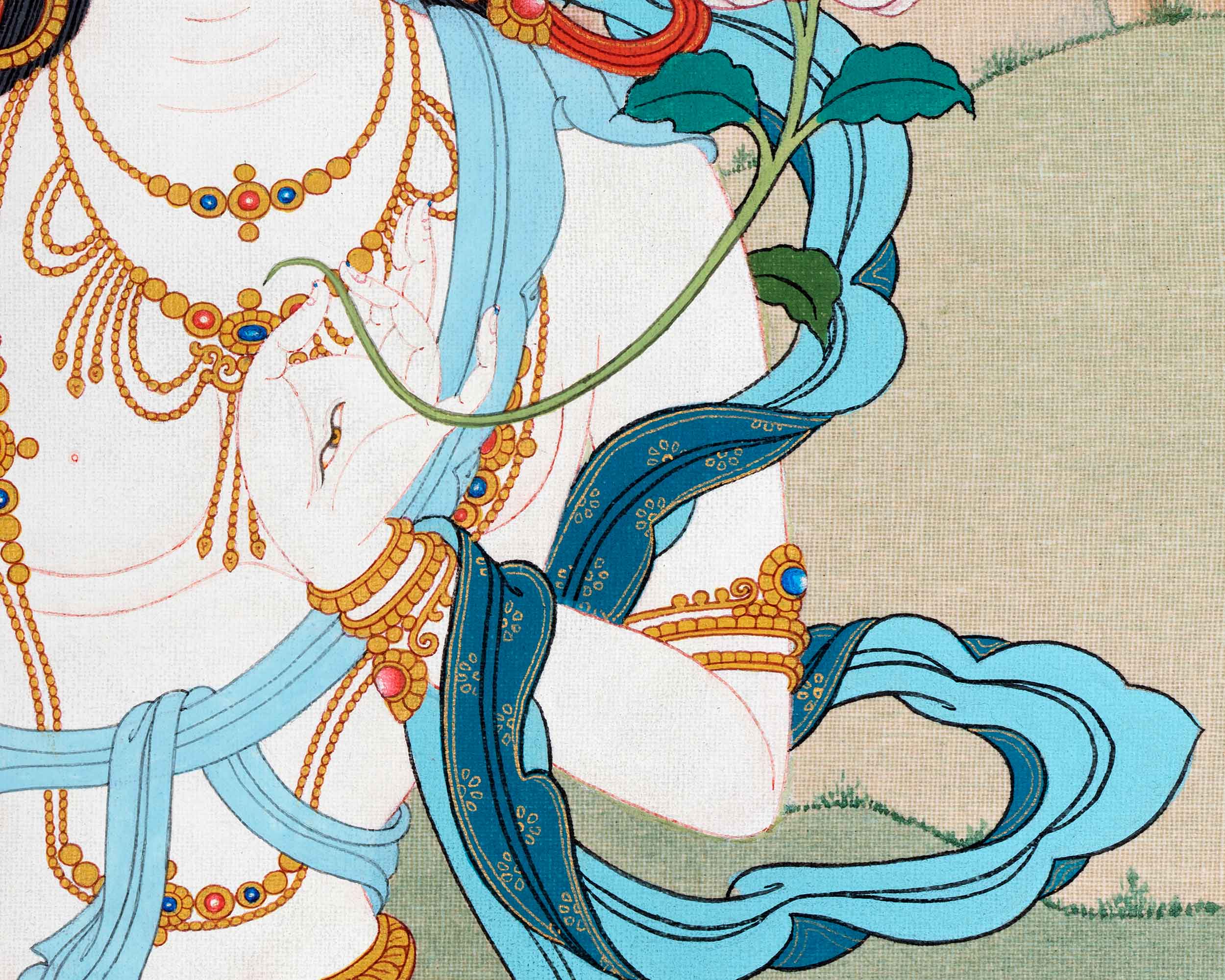 White Tara Thangka | Traditionally Hand Painted Art