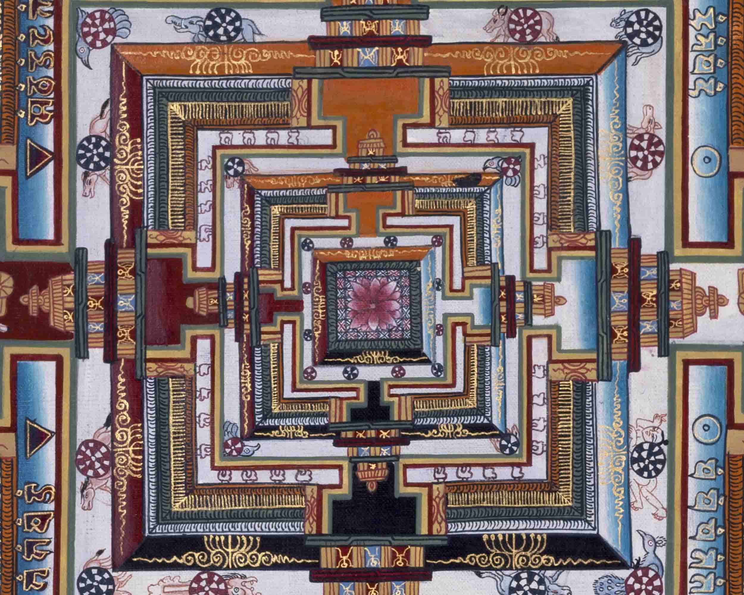 Kalachakra Mandala Thangka | Traditional Tibetan Artwork | Wall Decors