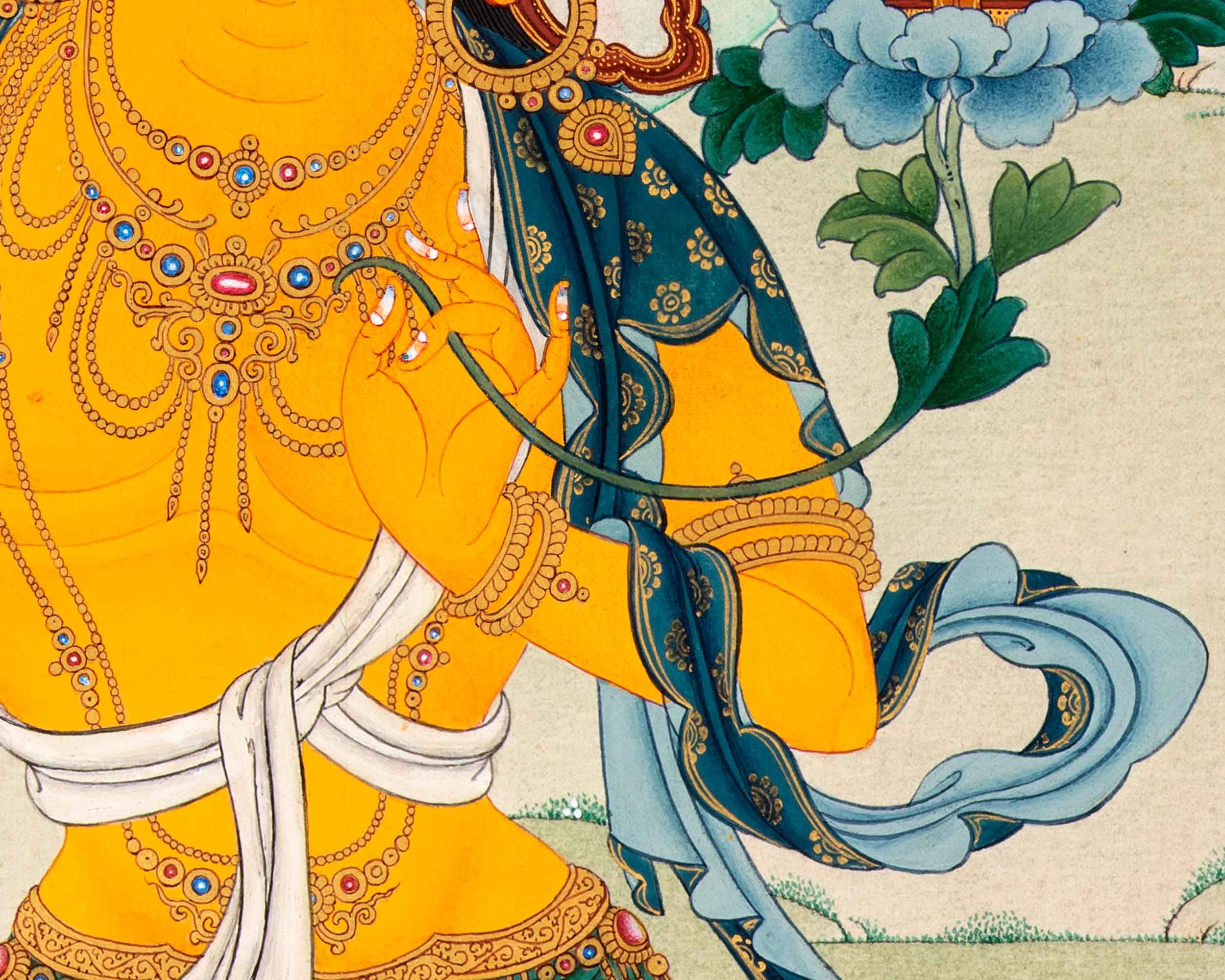 Manjushri Meditation Thangka | Traditional Hand Painted Art