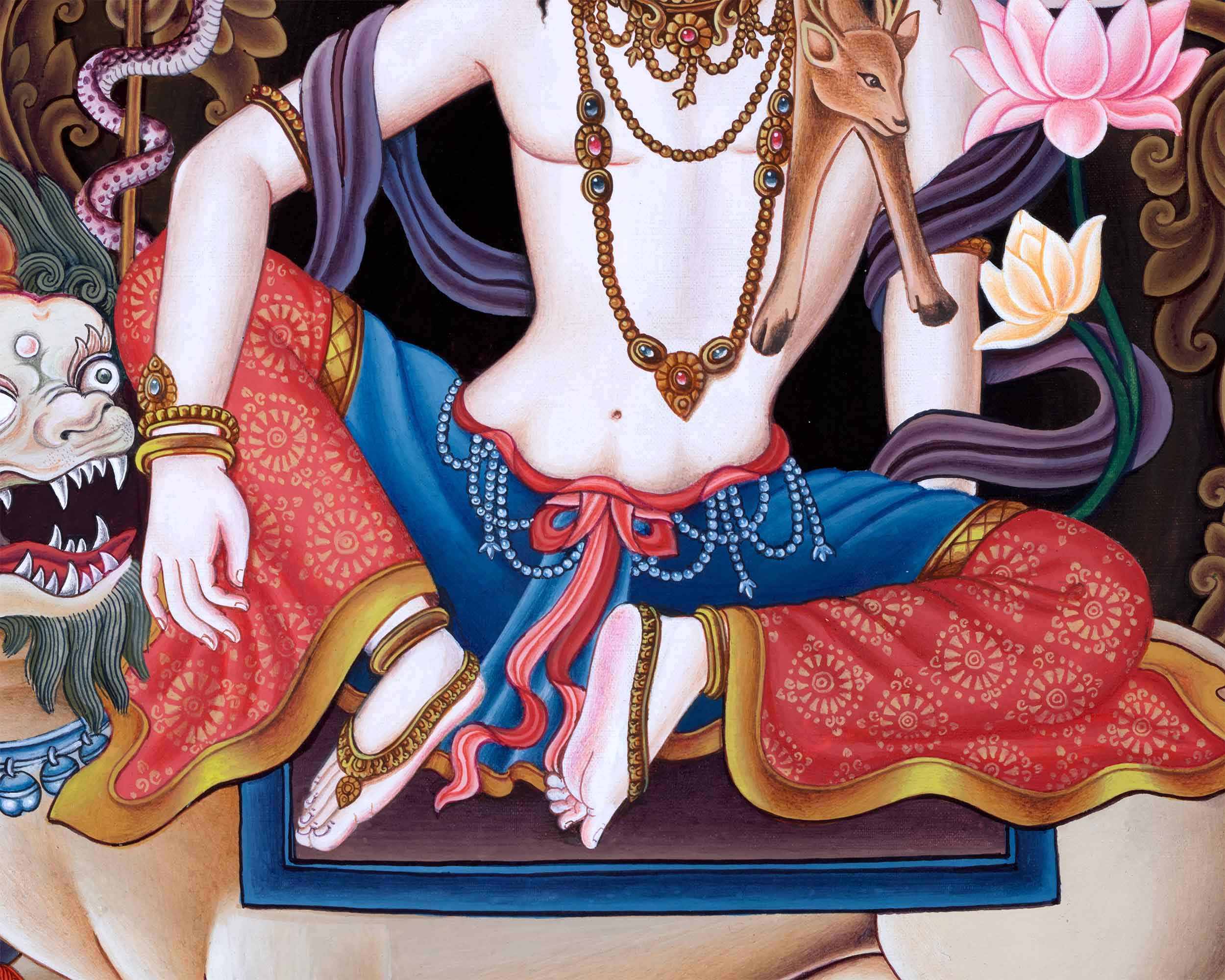 High-Quality Giclee Print To Practice Chenrezig Long Mantra | Paubha Painting of Bodhisattva