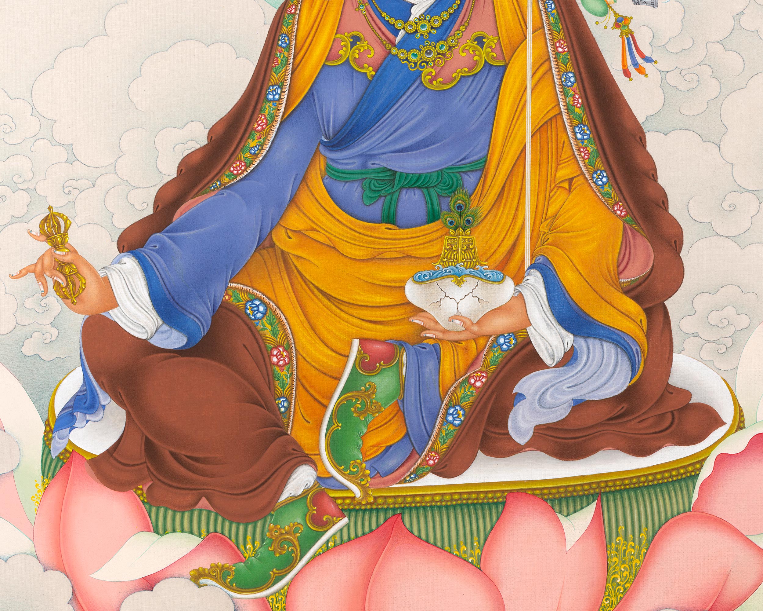 Guru Padmasambhava Thangka Print | Tibetan Thangka Canvas Print