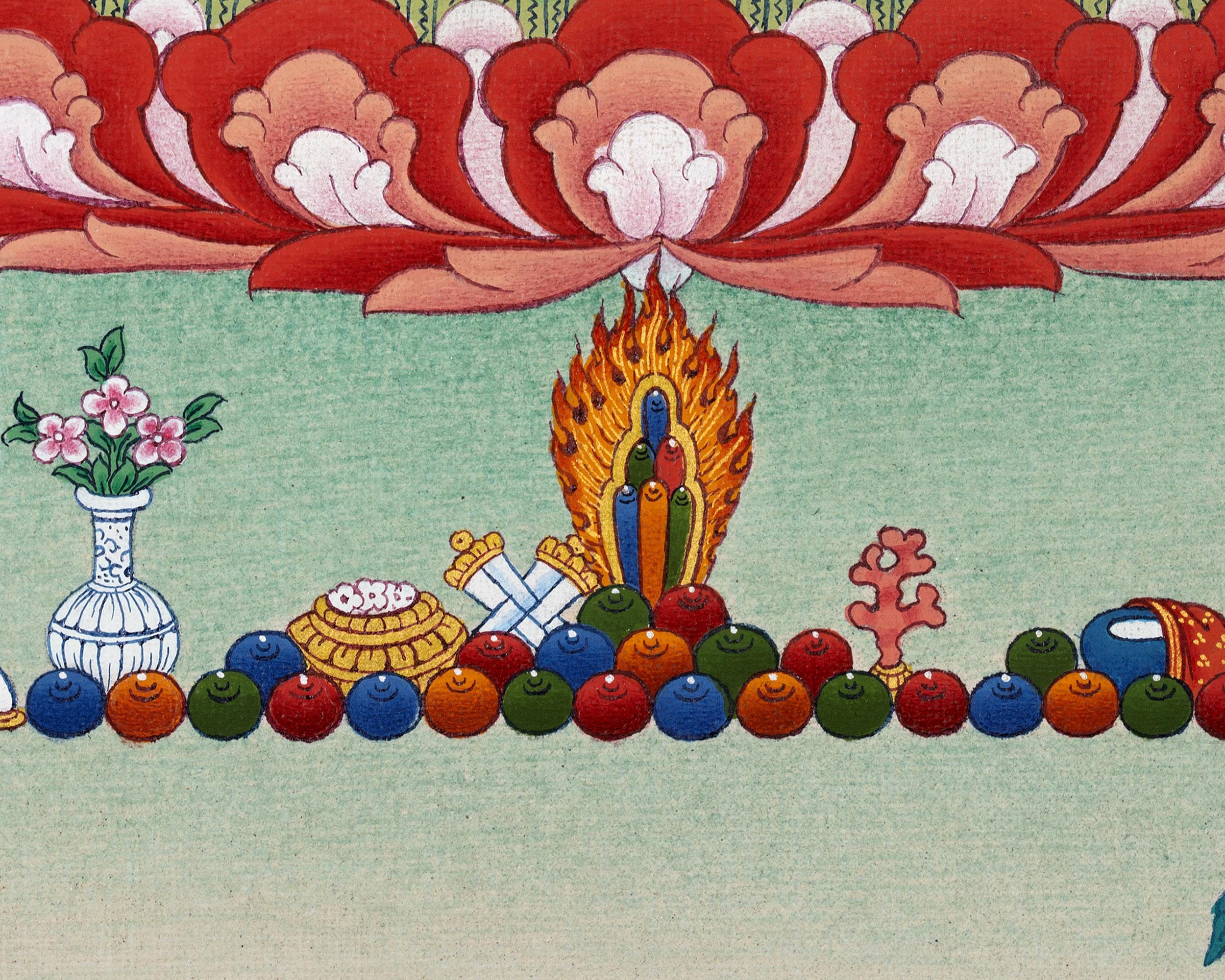 White Tara Thangka, Hand Painted Tara Painting, Tibetan Buddhist Art, Vajrayana painting