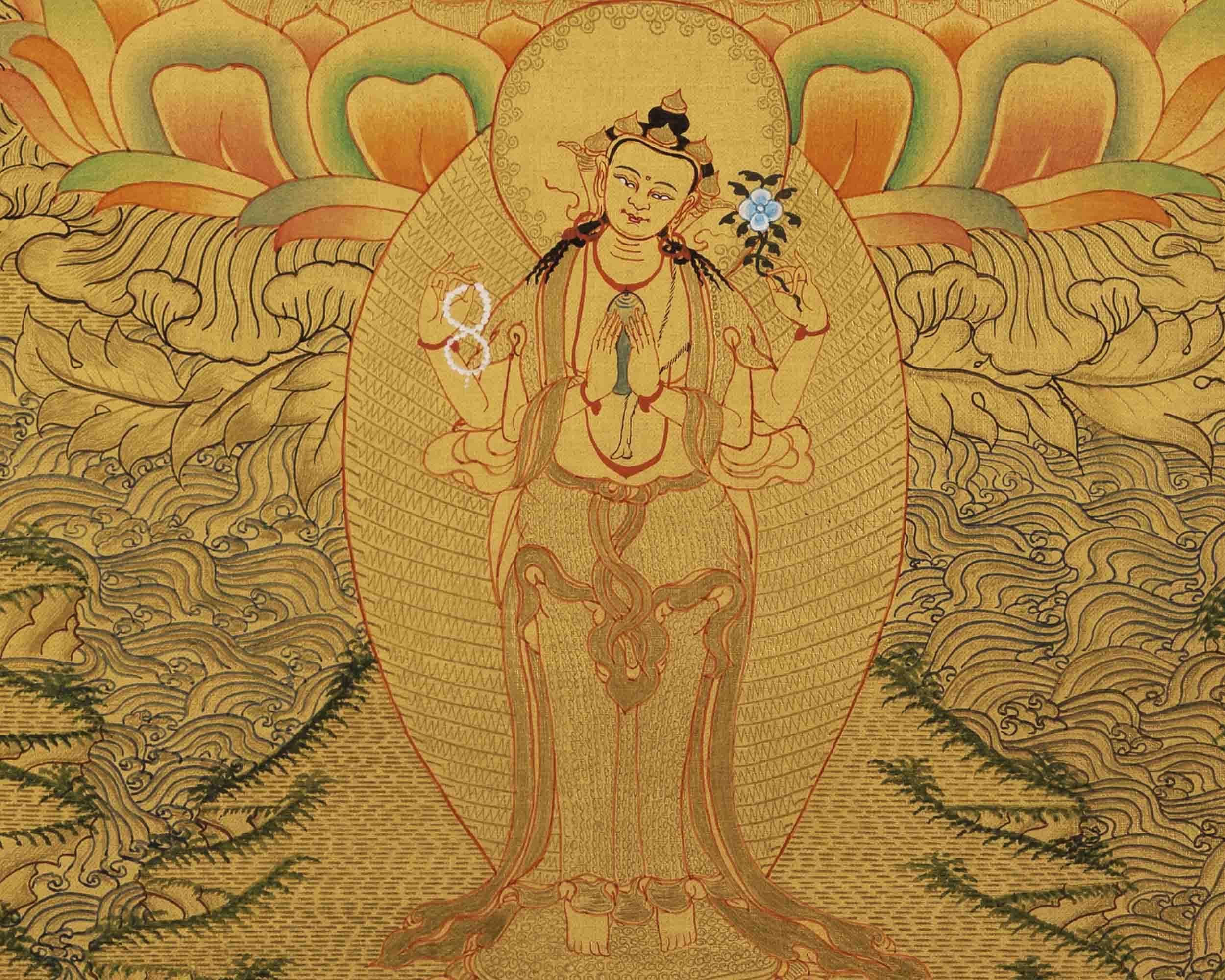 1000 Armed Avalokiteshvara Thangka | Gift For Buddhist