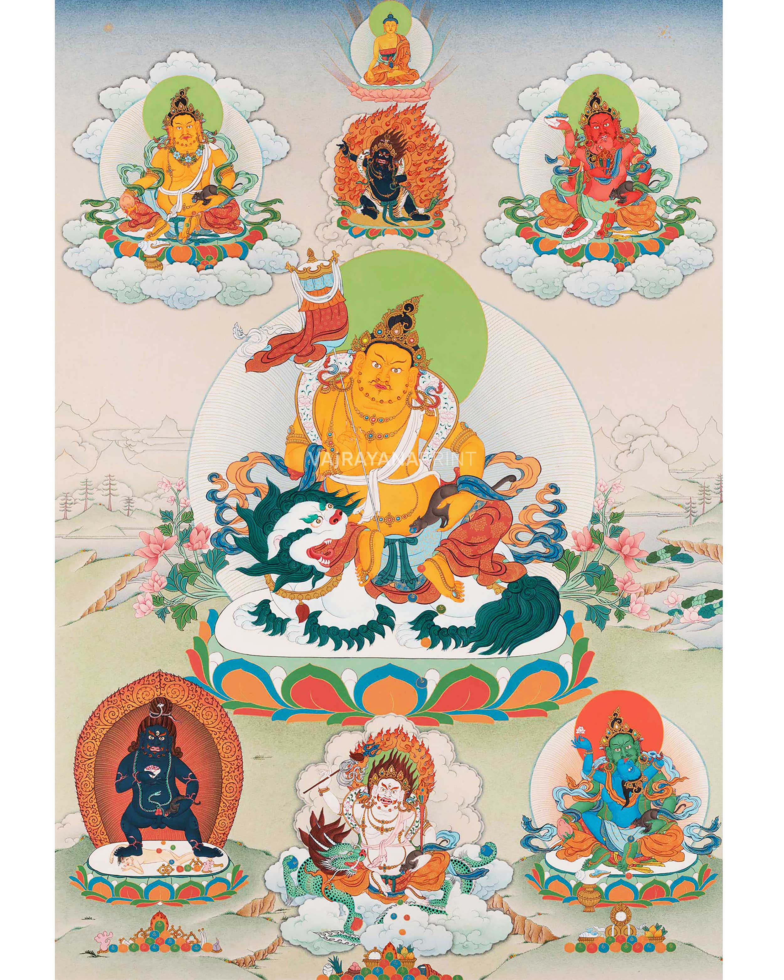 Namtoshe with 5 jambala thangka