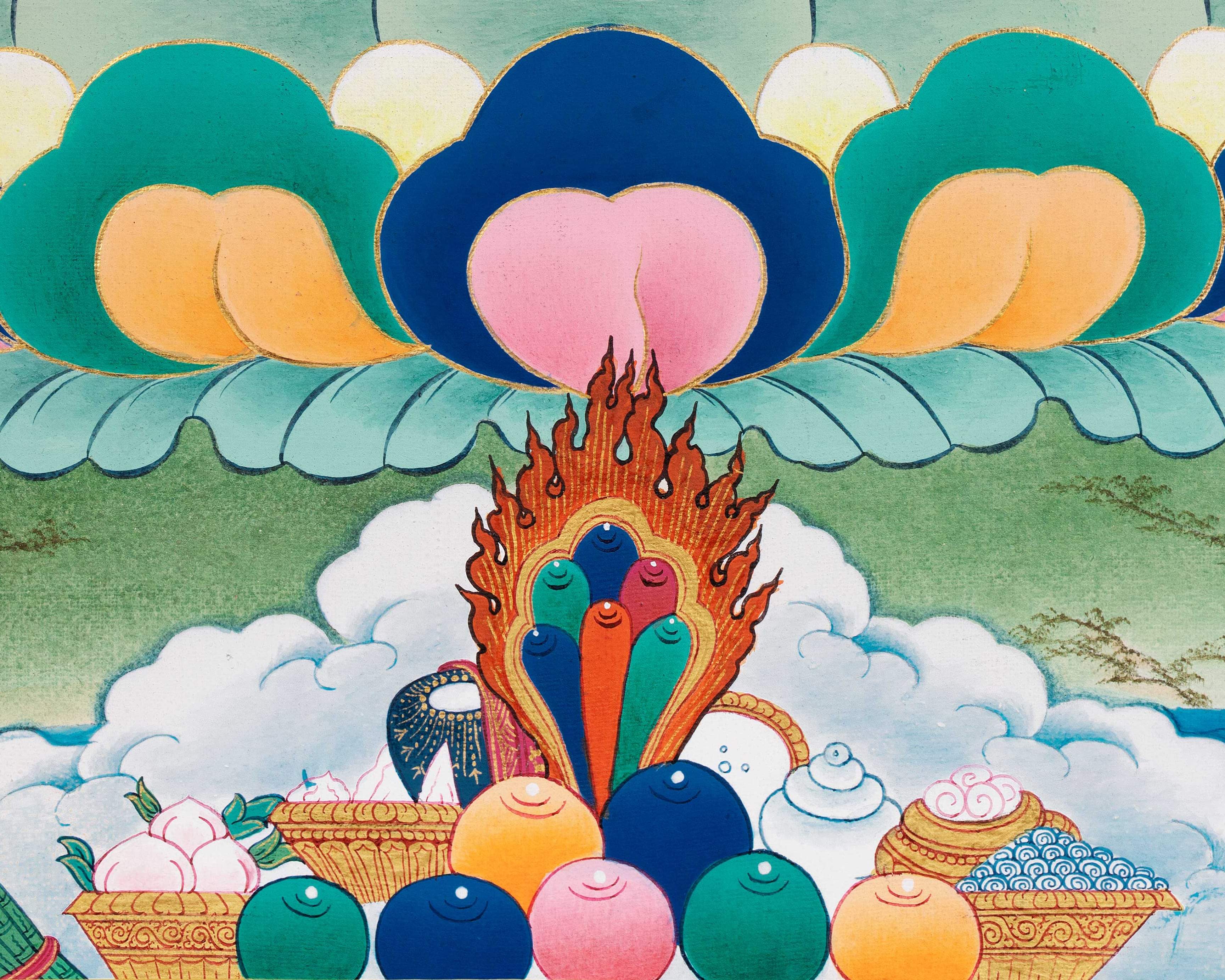 White Mahakala Thangka, High Quality Giclee Canvas Print, Digital Print