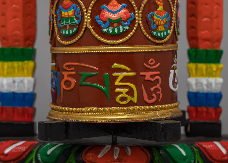 Evamratna's Mantra Prayer Wheel | Buddhist Ritual Tool for Serenity and Mindfulness