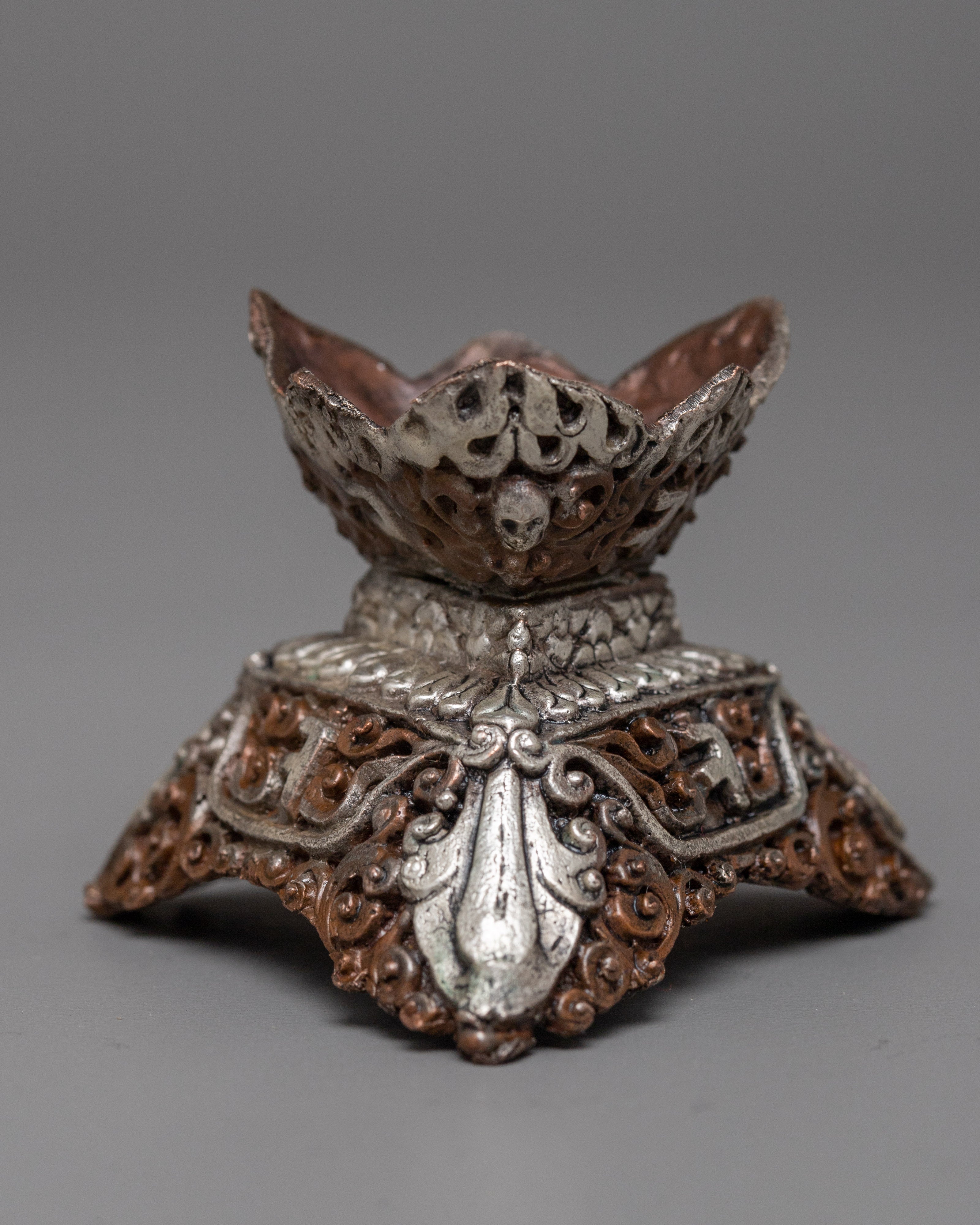 Oxidized Copper Kapala Set | Traditional Buddhist Altar Item