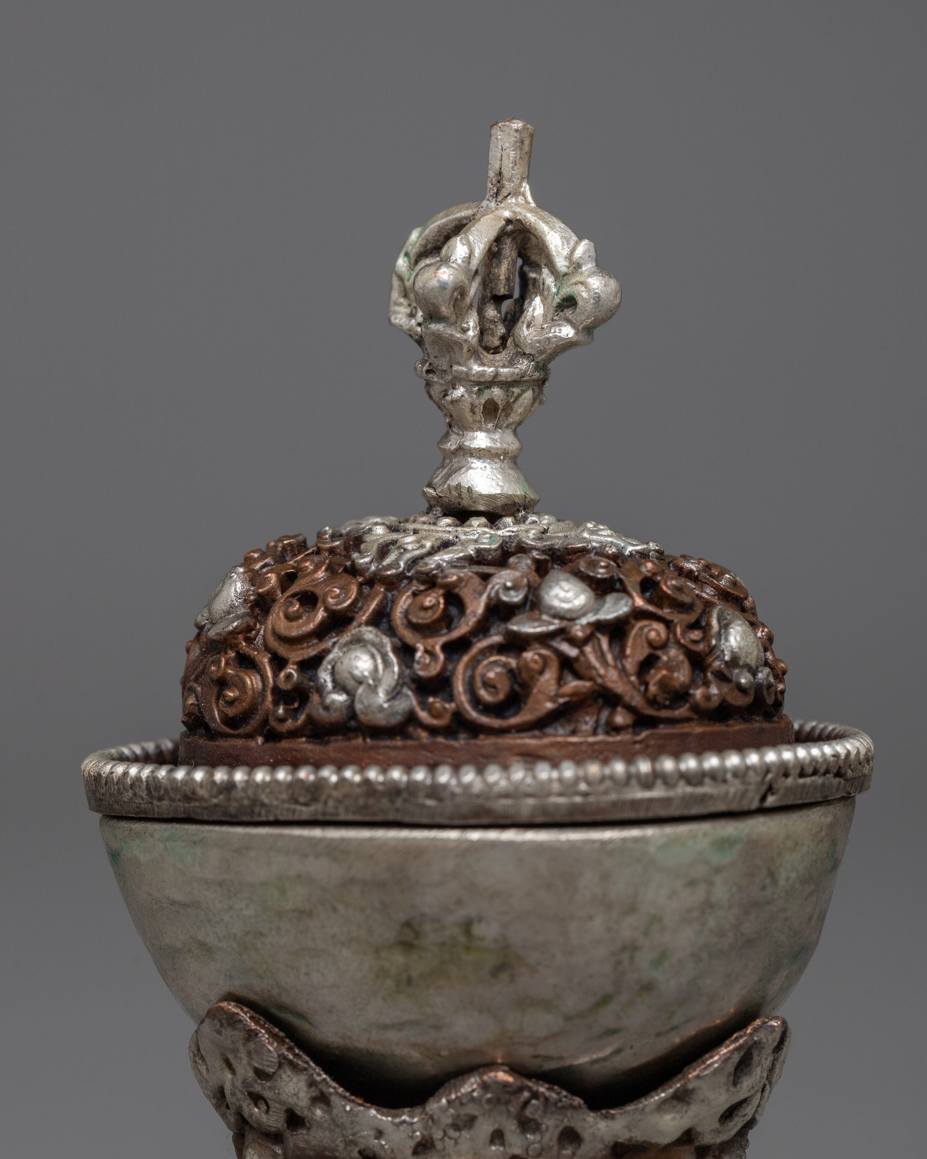 Oxidized Copper Kapala Set | Traditional Buddhist Altar Item