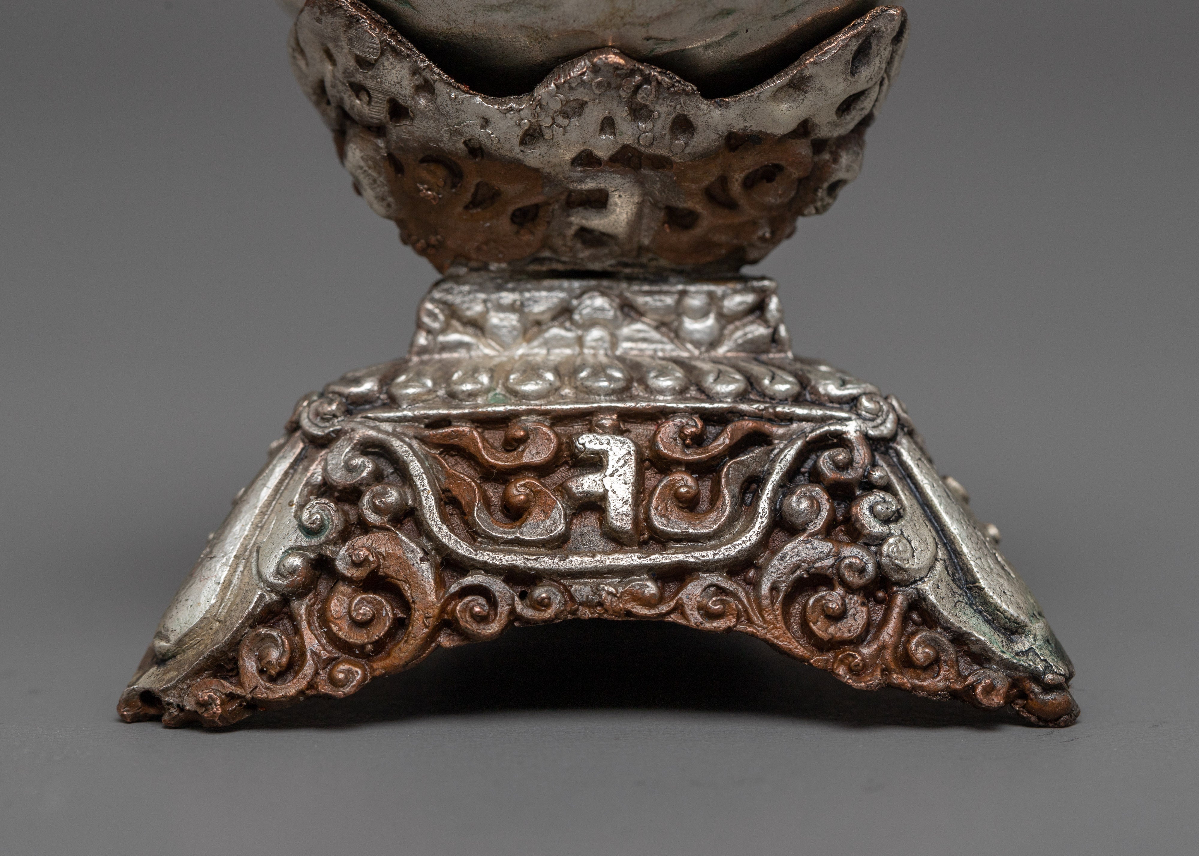Oxidized Copper Kapala Set | Traditional Buddhist Altar Item