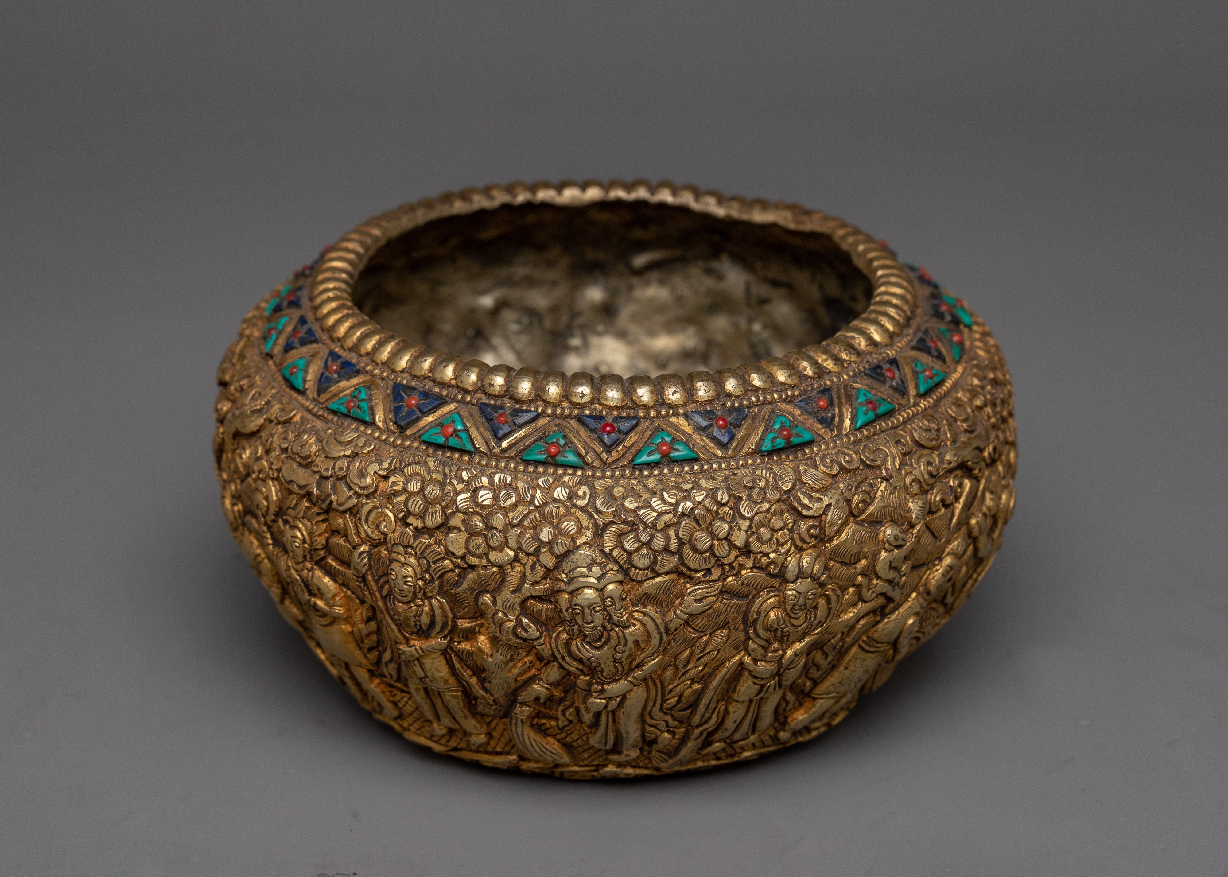 Traditional Copper Dhupur Pot | Spiritual Rice Offering Pot