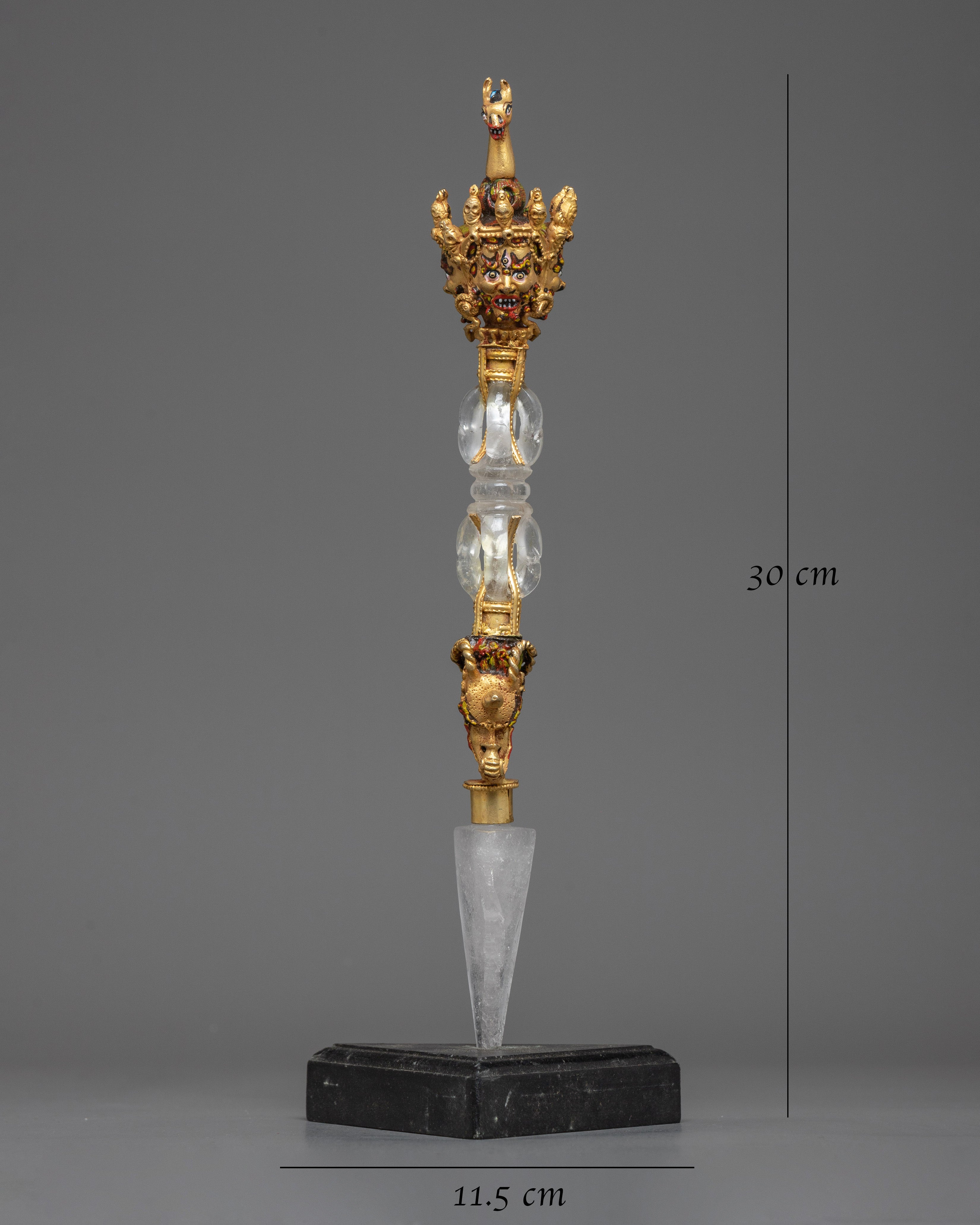 Tibetan Crystal Phurba | Ritual Dagger for Energy Clearing and Protection