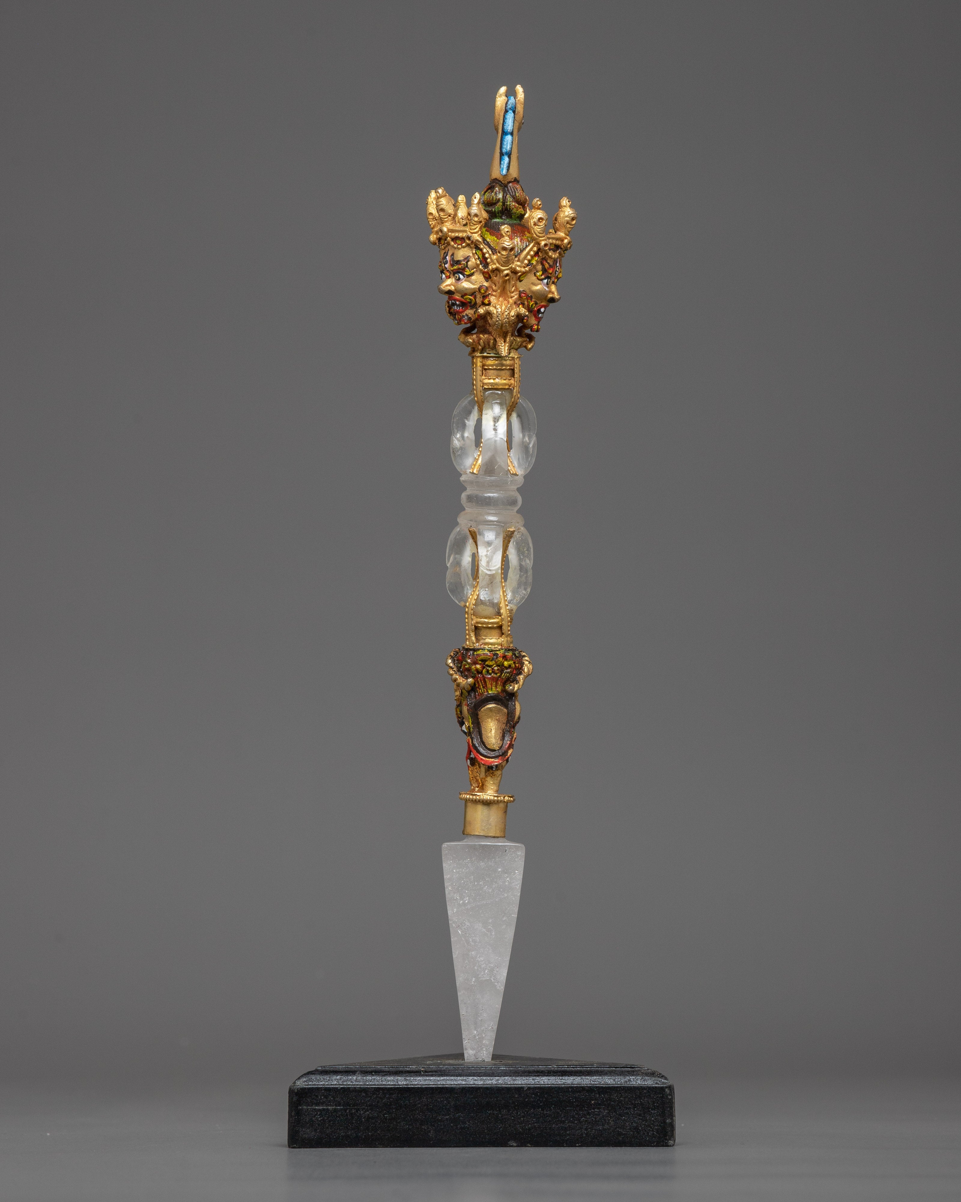 Tibetan Crystal Phurba | Ritual Dagger for Energy Clearing and Protection