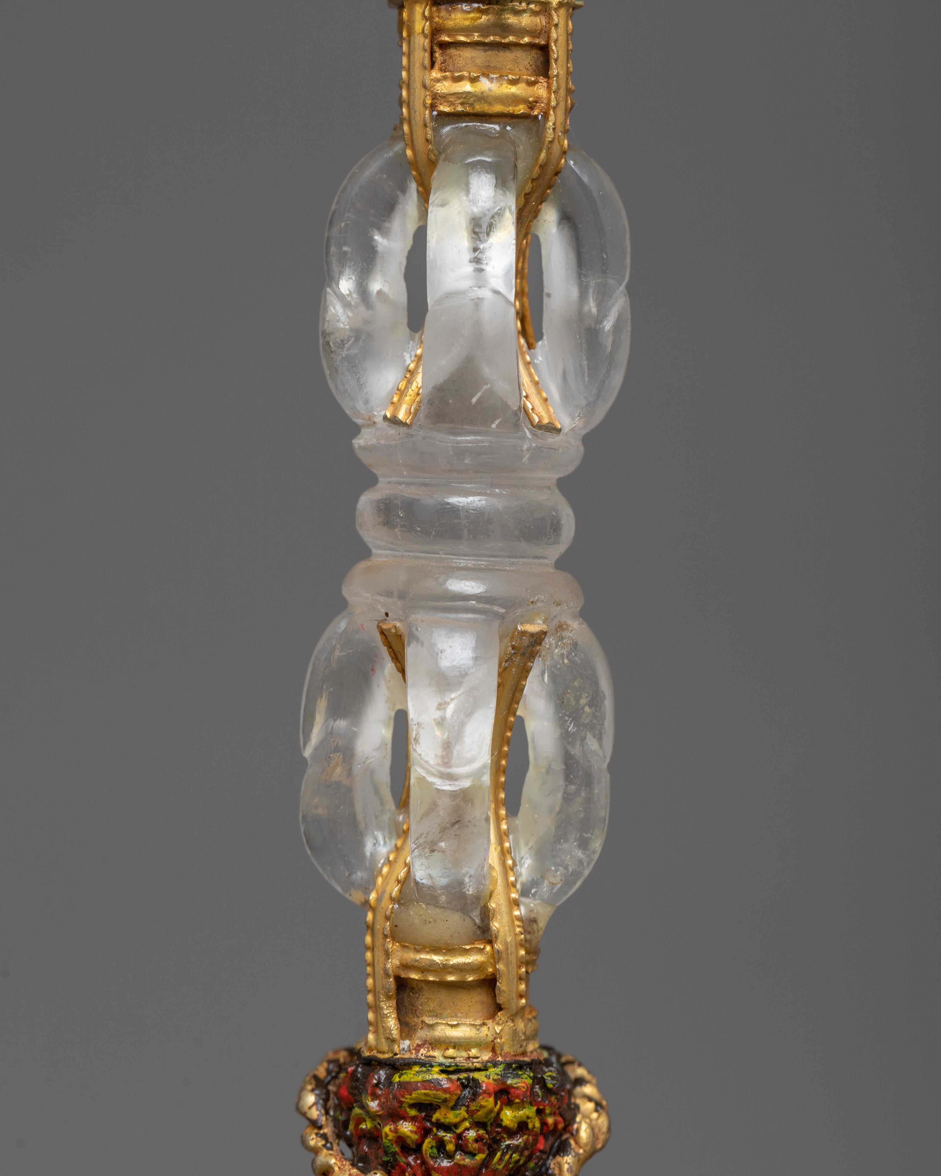 Tibetan Crystal Phurba | Ritual Dagger for Energy Clearing and Protection