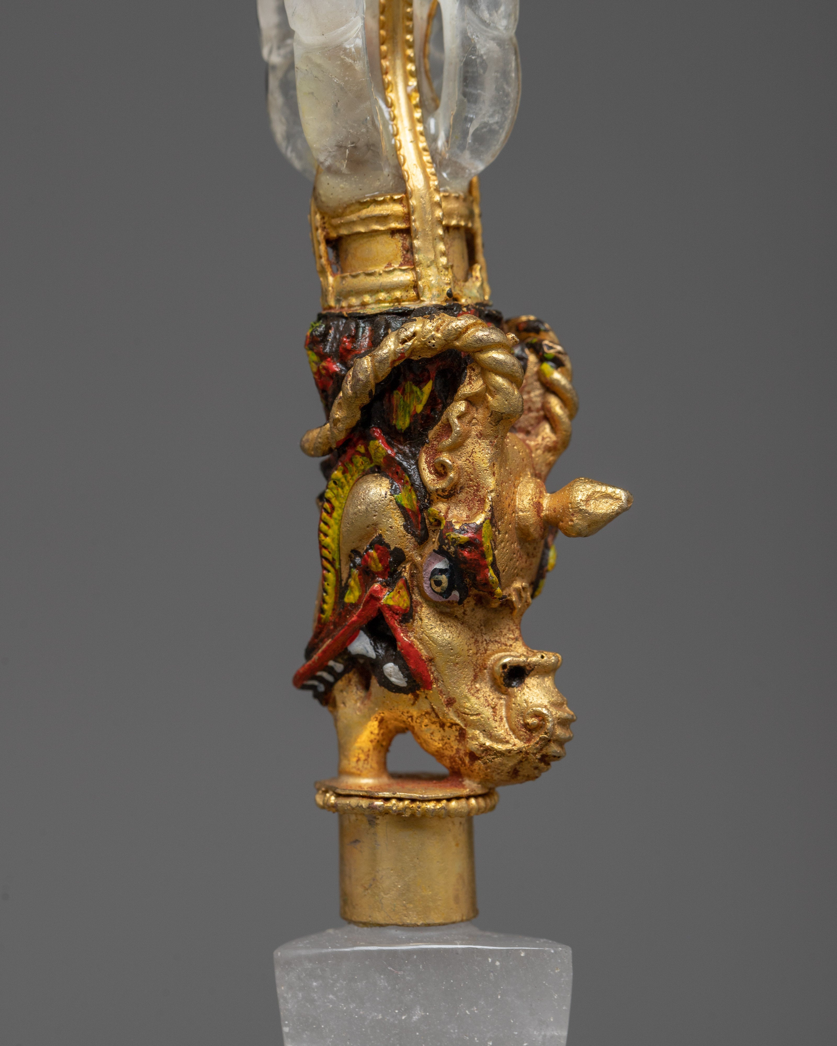 Tibetan Crystal Phurba | Ritual Dagger for Energy Clearing and Protection