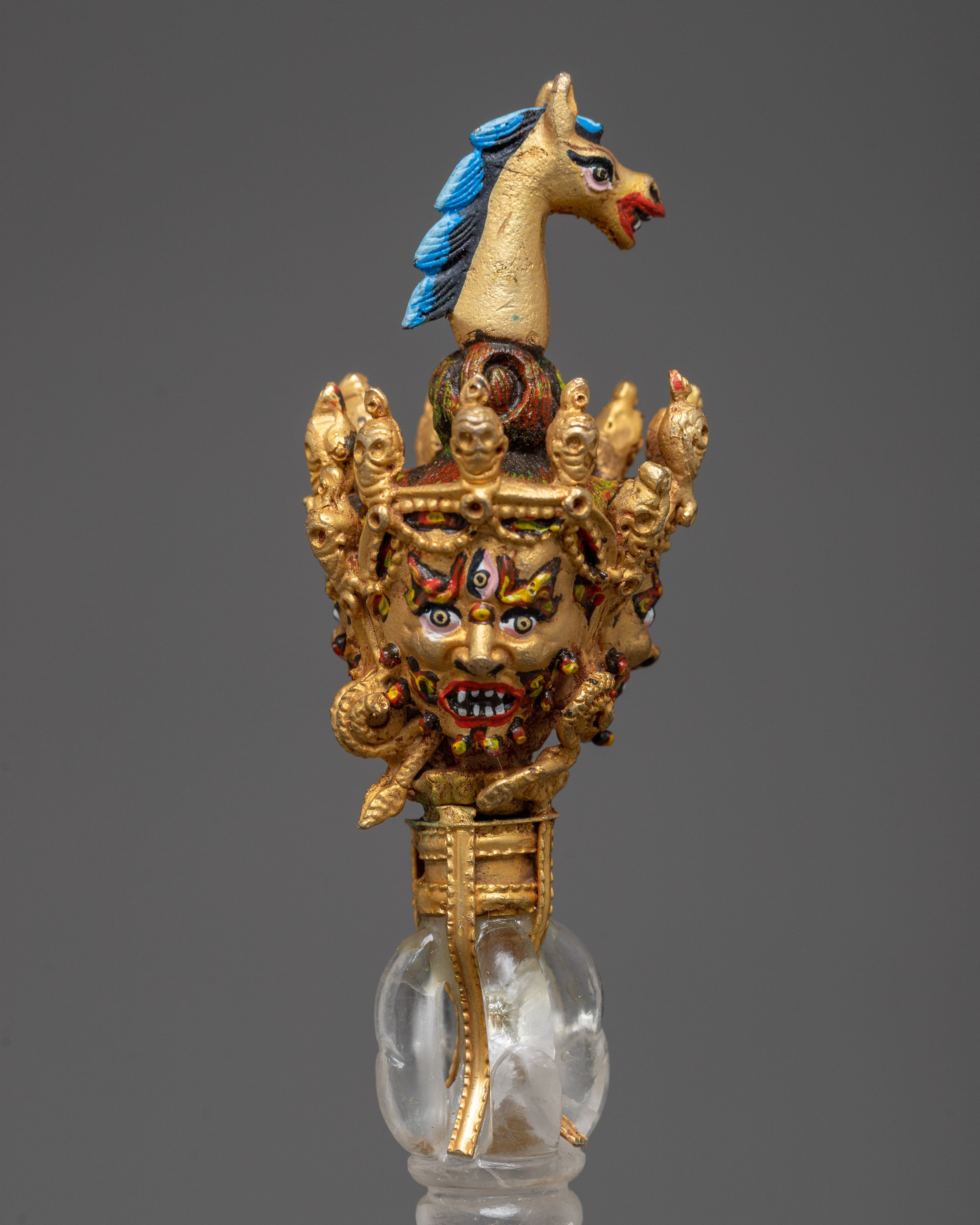 Tibetan Crystal Phurba | Ritual Dagger for Energy Clearing and Protection