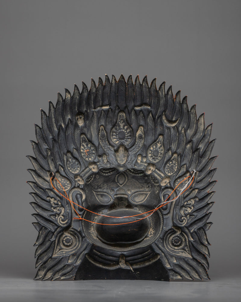 Repousse Mask of Bhairava | Traditional Hindu Deity Wall Art