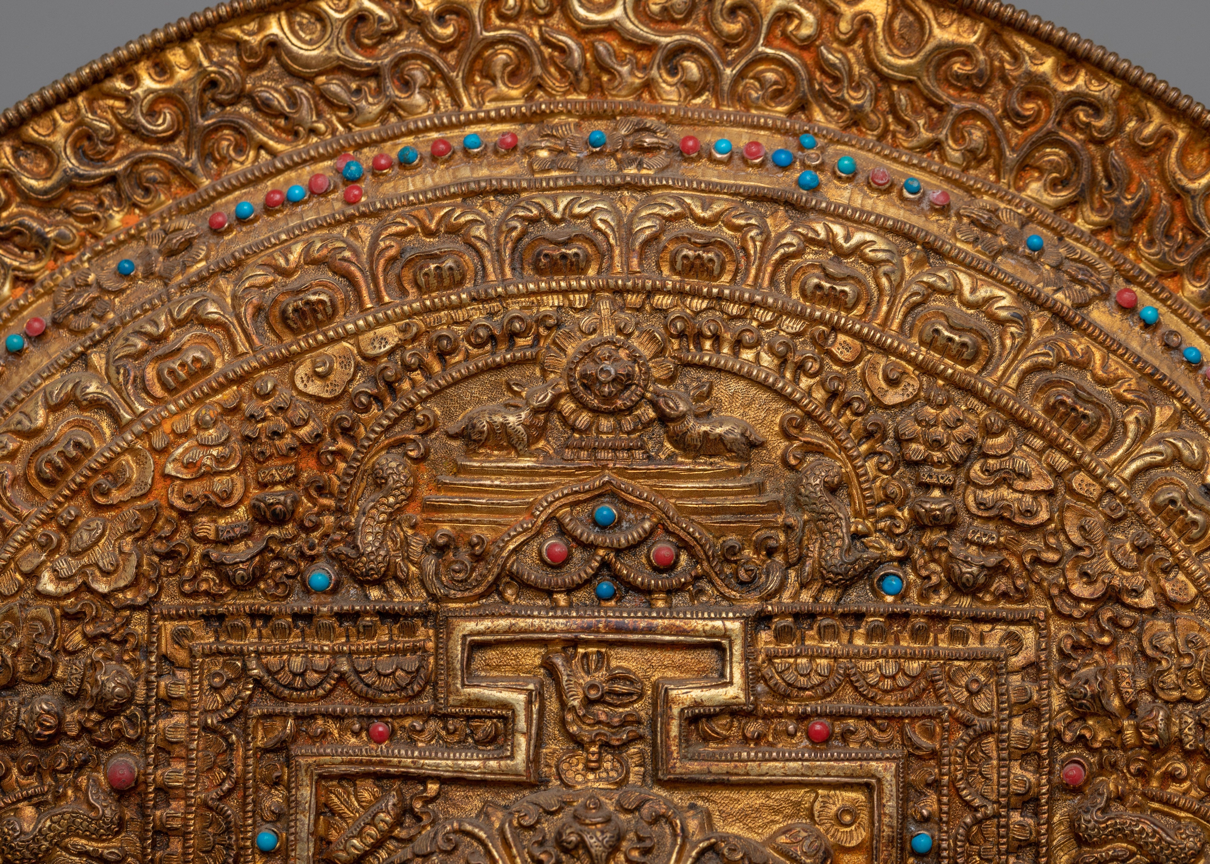 Round Copper Mandala Wall Decor | Zen Buddhist Symbol for Peaceful Home Decor