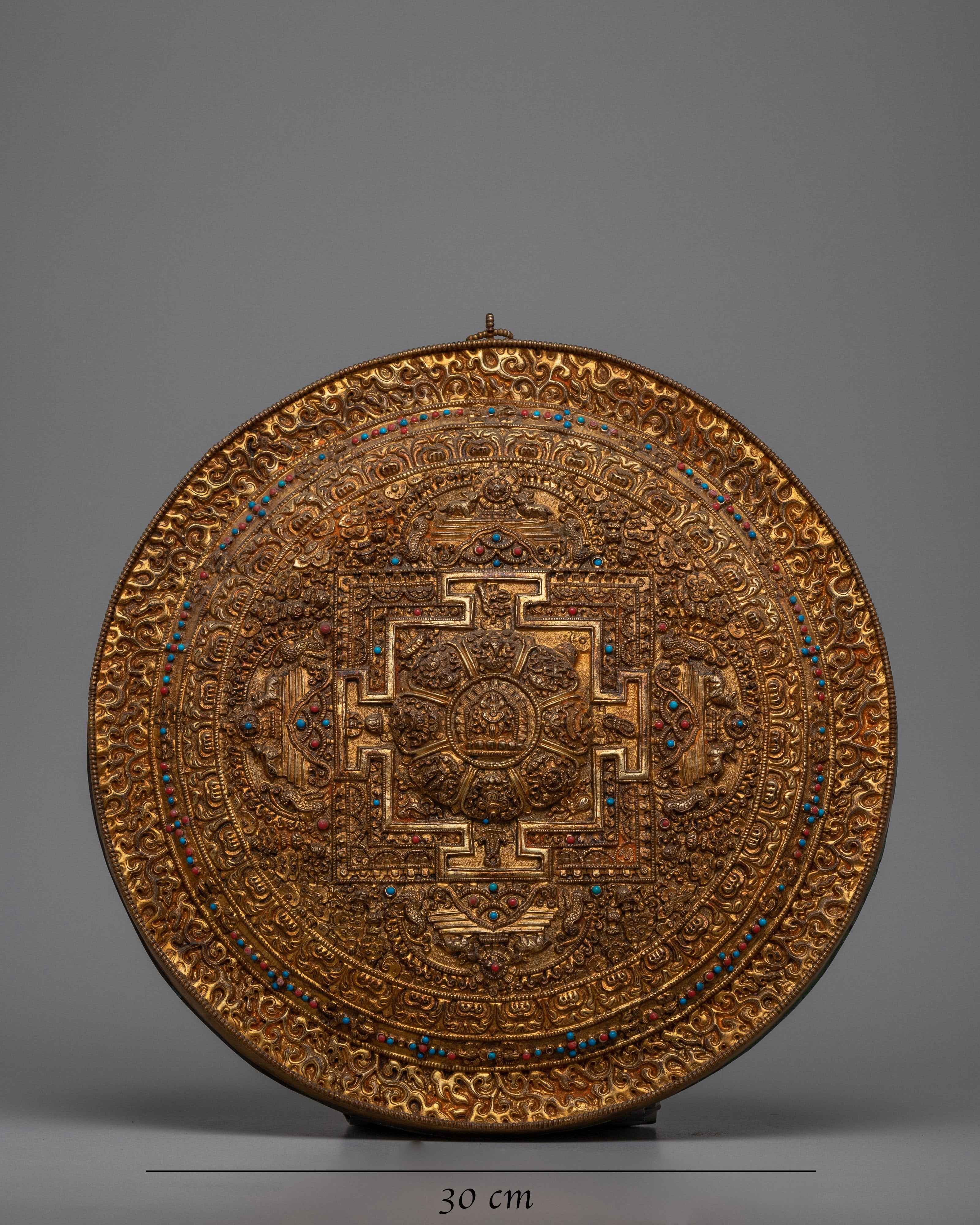 Round Copper Mandala Wall Decor | Zen Buddhist Symbol for Peaceful Home Decor