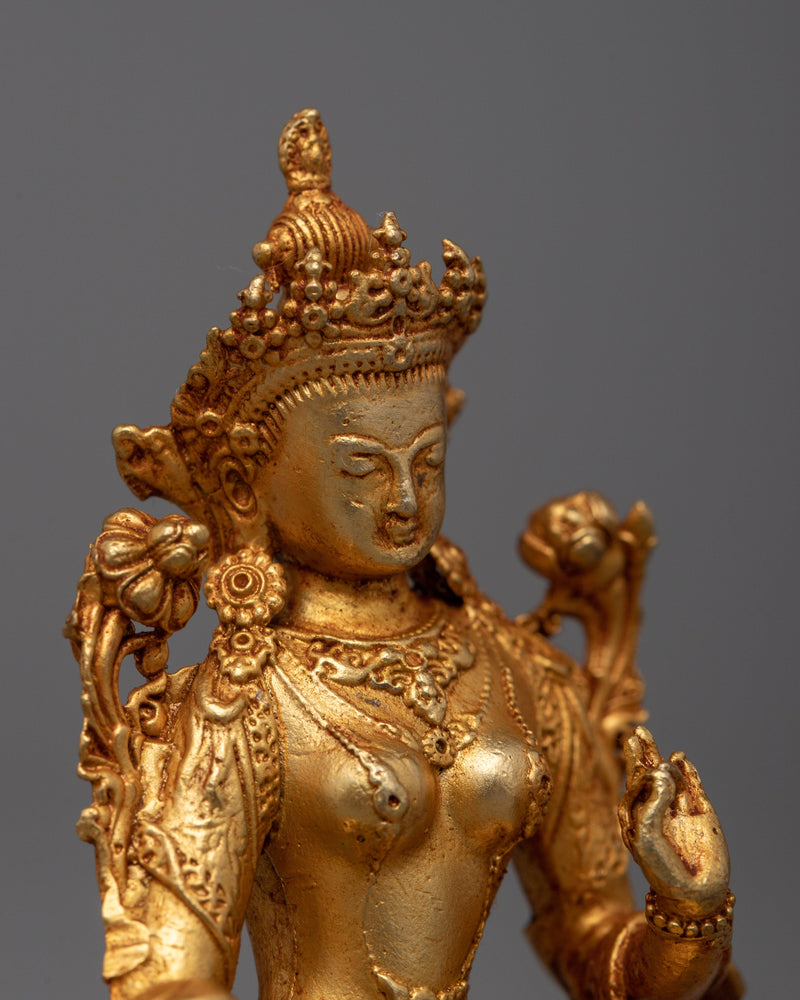 Spiritual Green Tara Statue | Machine Crafted with Exquisite Detail for Meditation Spac