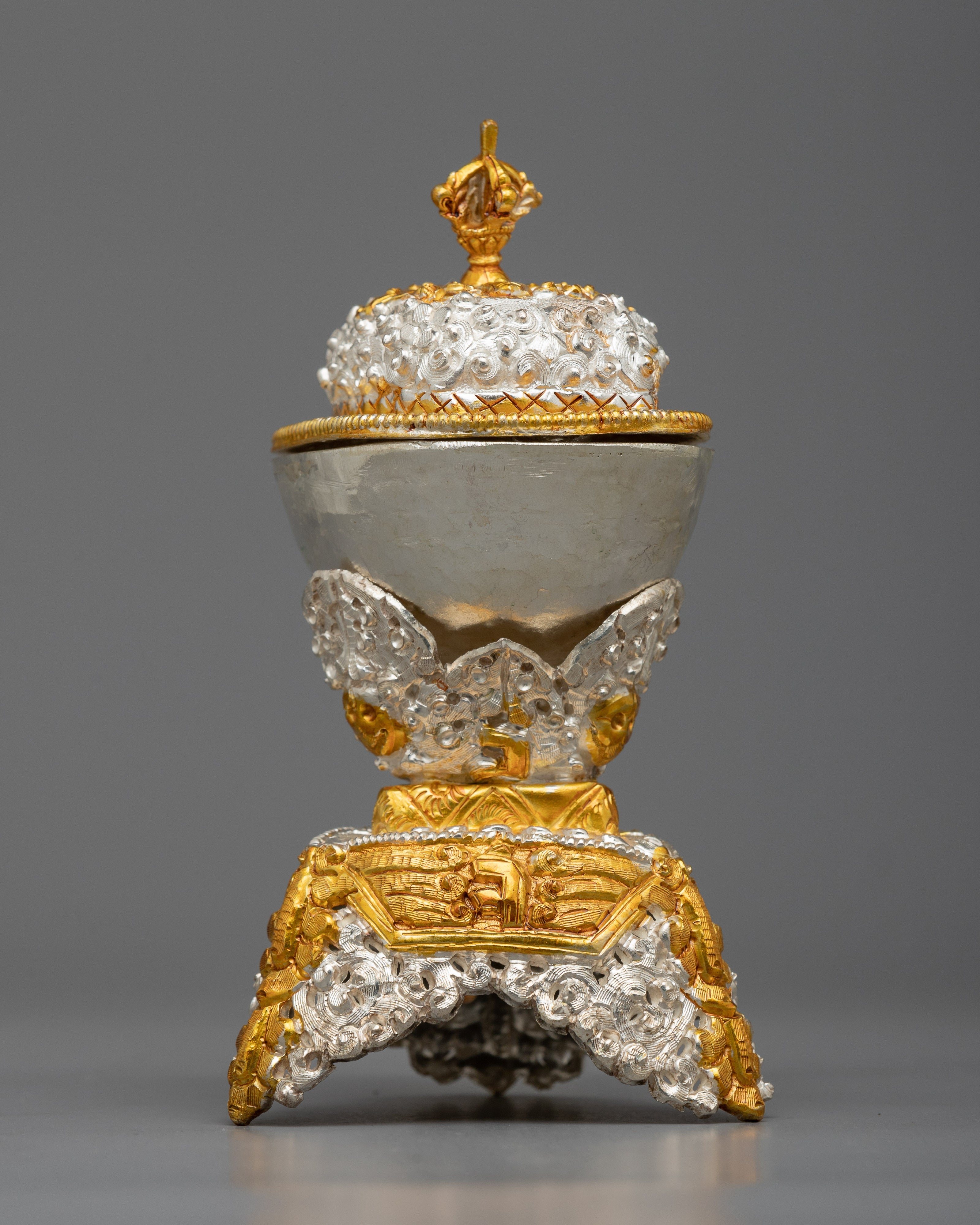 Copper Kapala Skull Cup Set | Essential Vessels for Tibetan Buddhist Altars