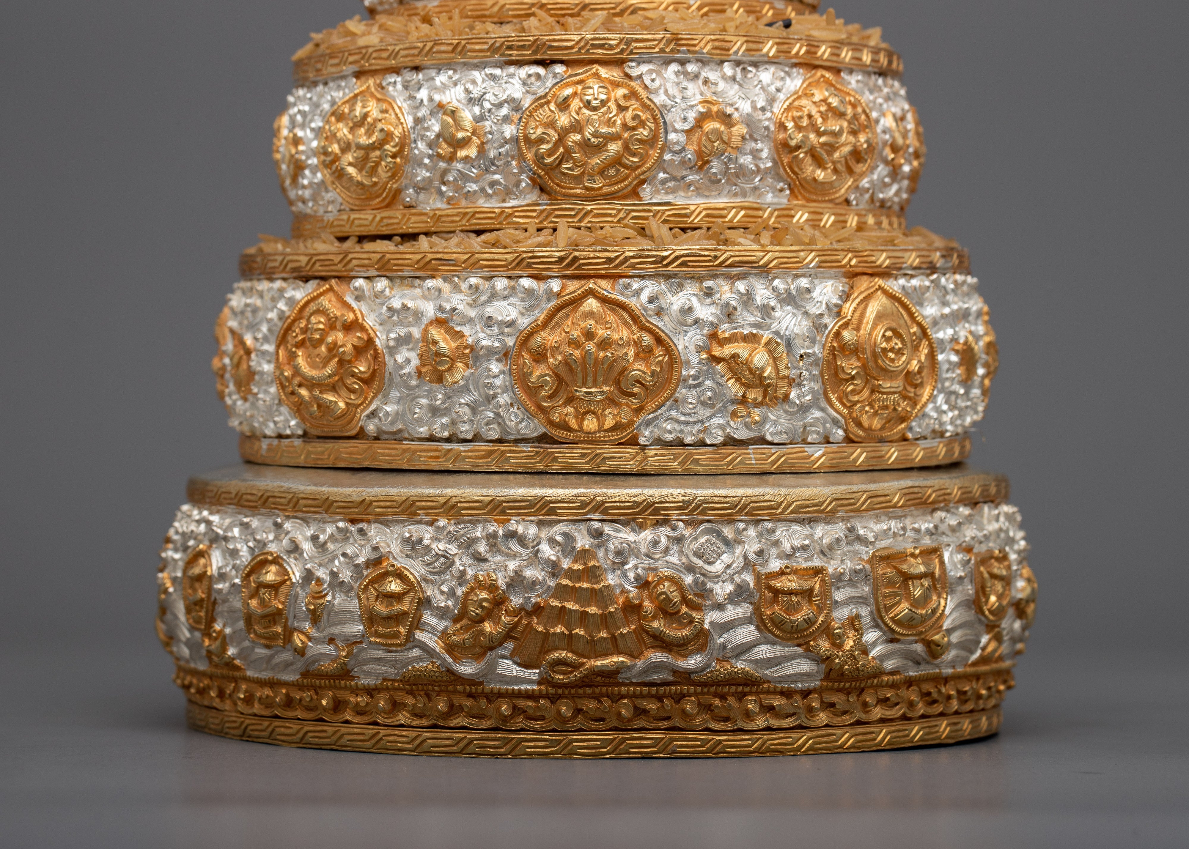 Mandala Rice Offering Set | Tibetan Buddhist Altar for Rituals